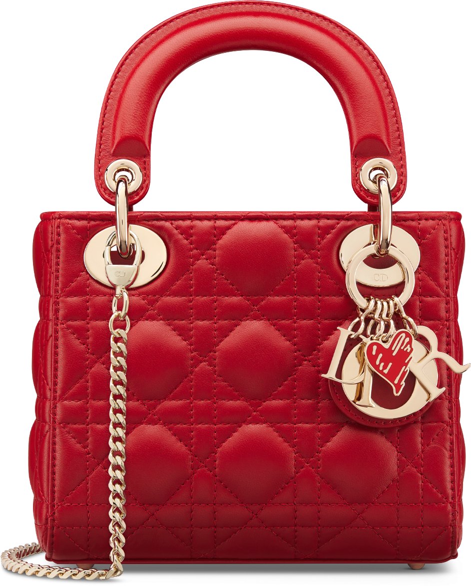 Dioramour Mini Lady Dior Bag Red Cannage Lambskin DIOR