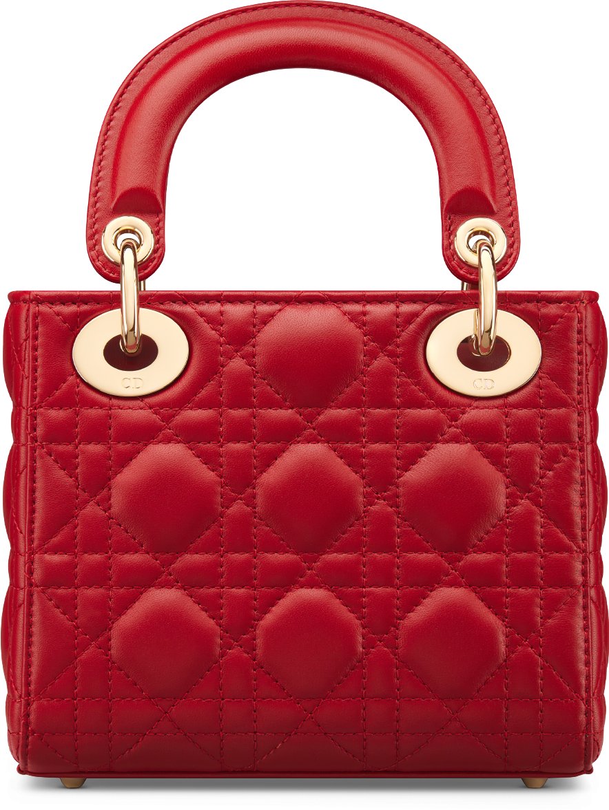 Dioramour Mini Lady Dior Bag Red Cannage Lambskin DIOR