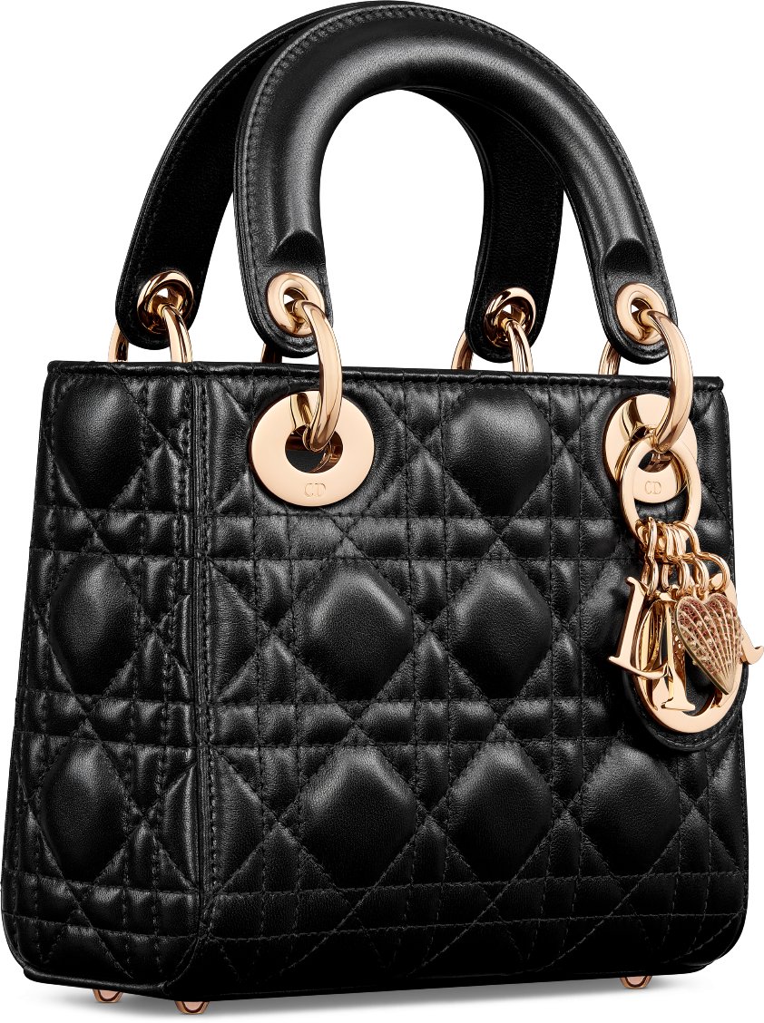 Sac Lady Dior Mini Dioramour Vue de 3/4 zoomée