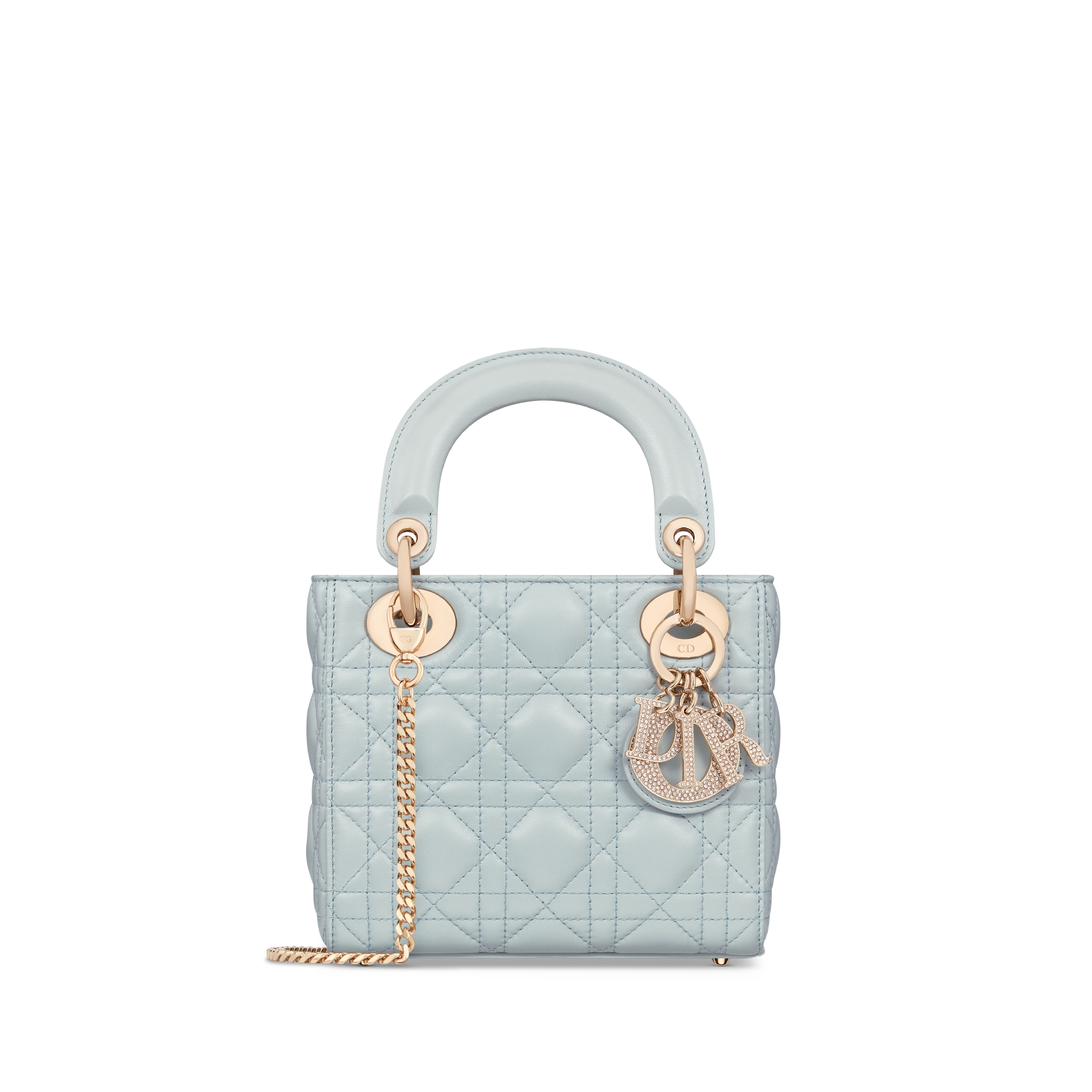 Mini Lady Dior Bag Placid Blue Cannage Lambskin E01