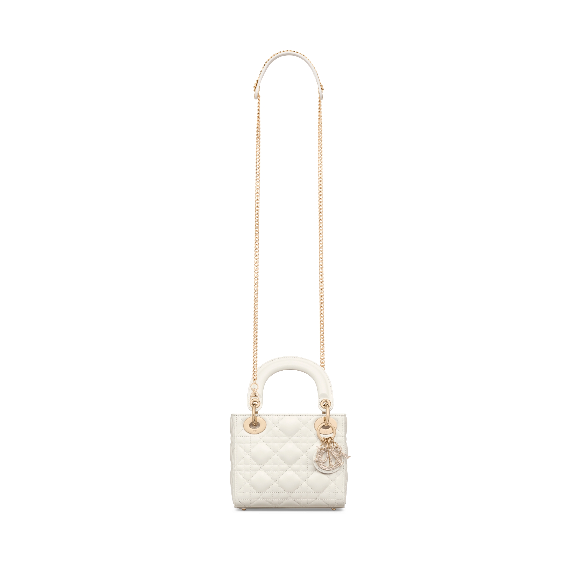 Mini Lady Dior Bag Latte Cannage Lambskin E07