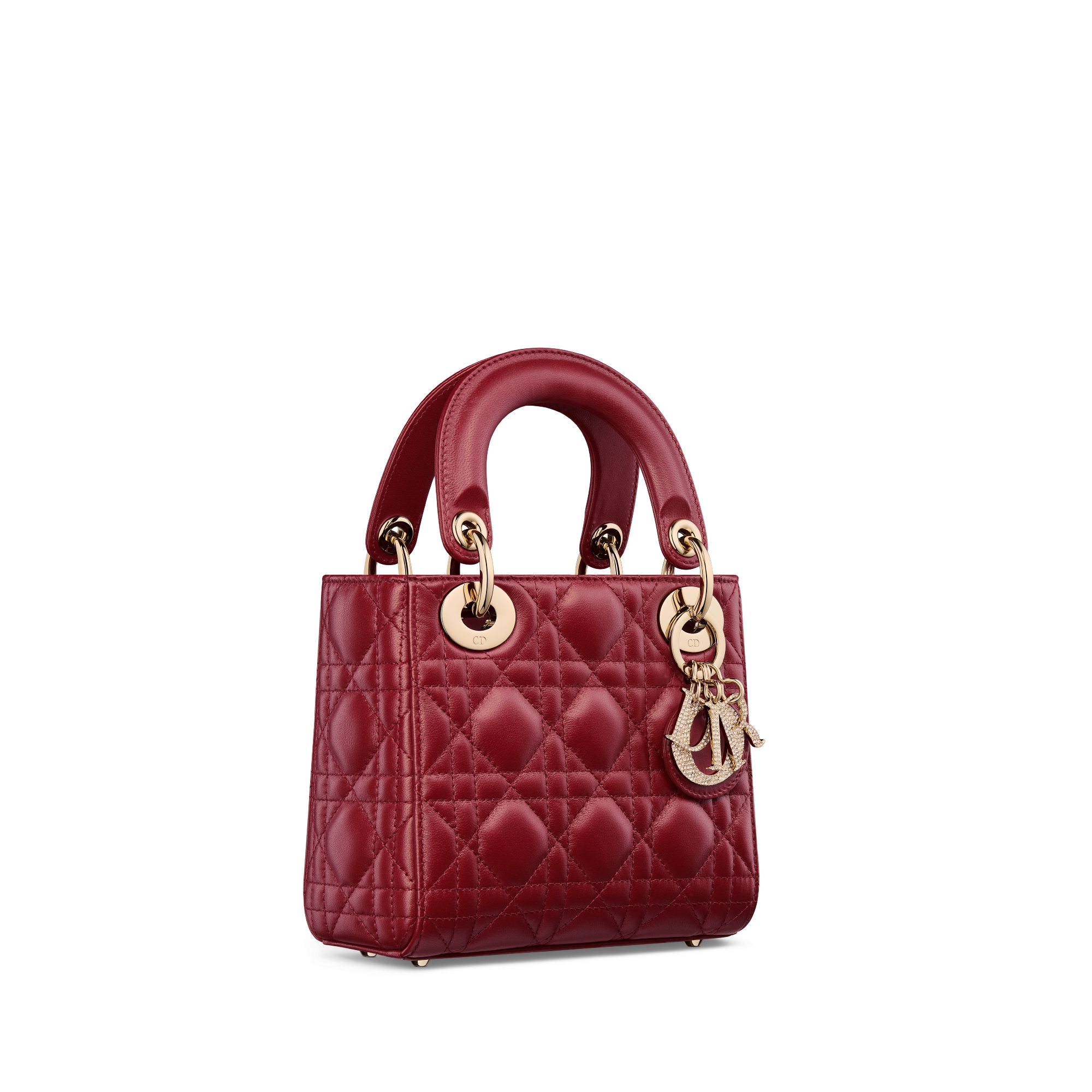 Mini Lady Dior Bag Cherry Red Cannage Lambskin E03