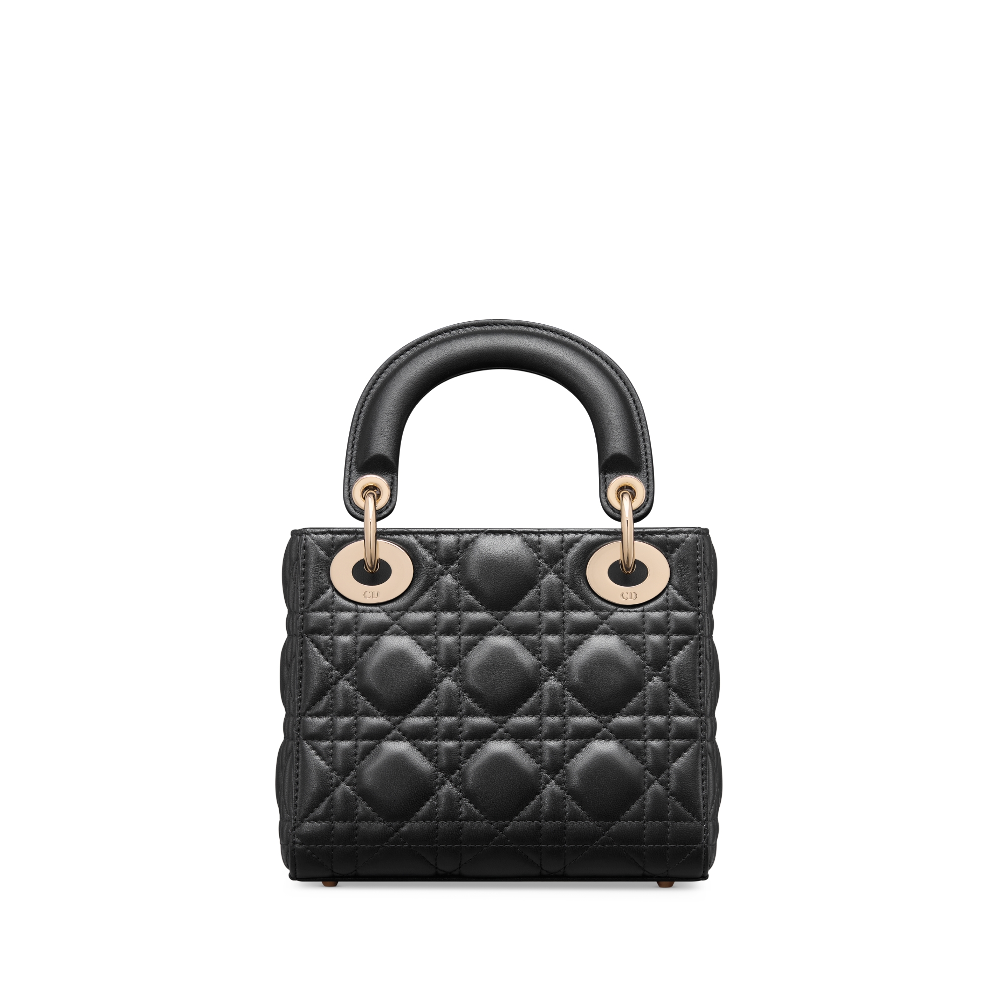 Bolso mini Lady Dior Piel de cordero Cannage negra E08