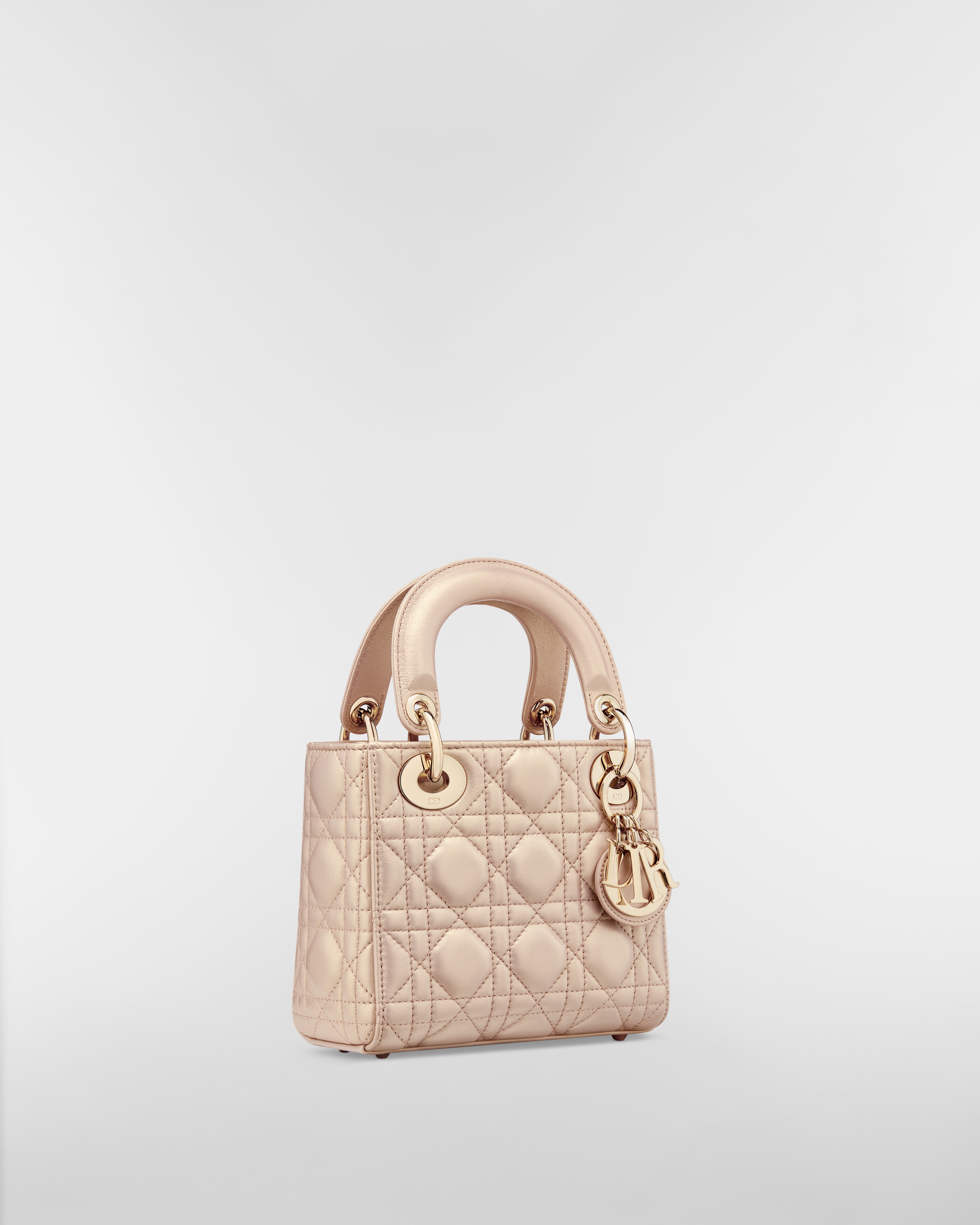 Sac Lady Dior Mini Cuir d'agneau Cannage rose perlé E03