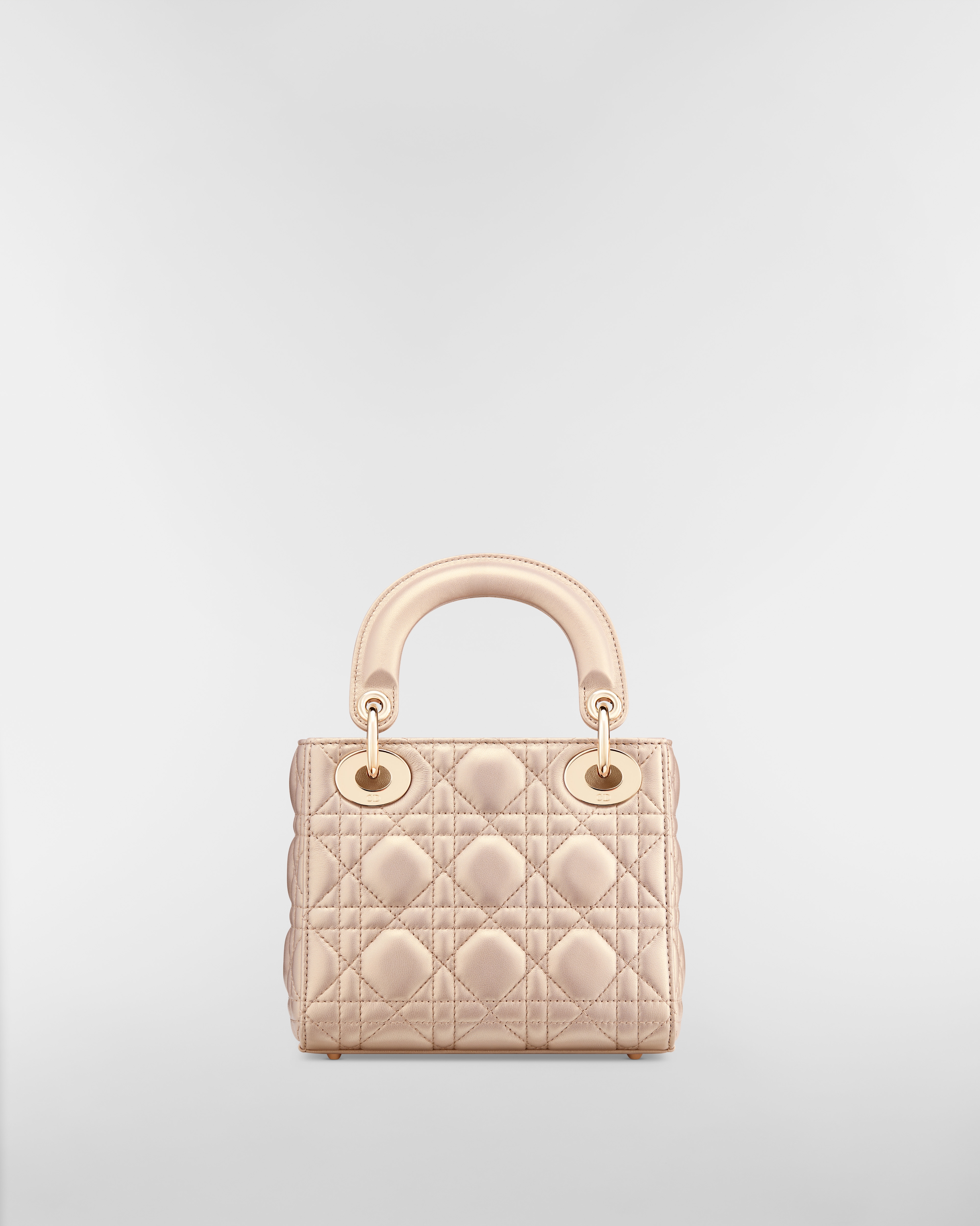Sac Lady Dior Mini Cuir d'agneau Cannage rose perlé E08