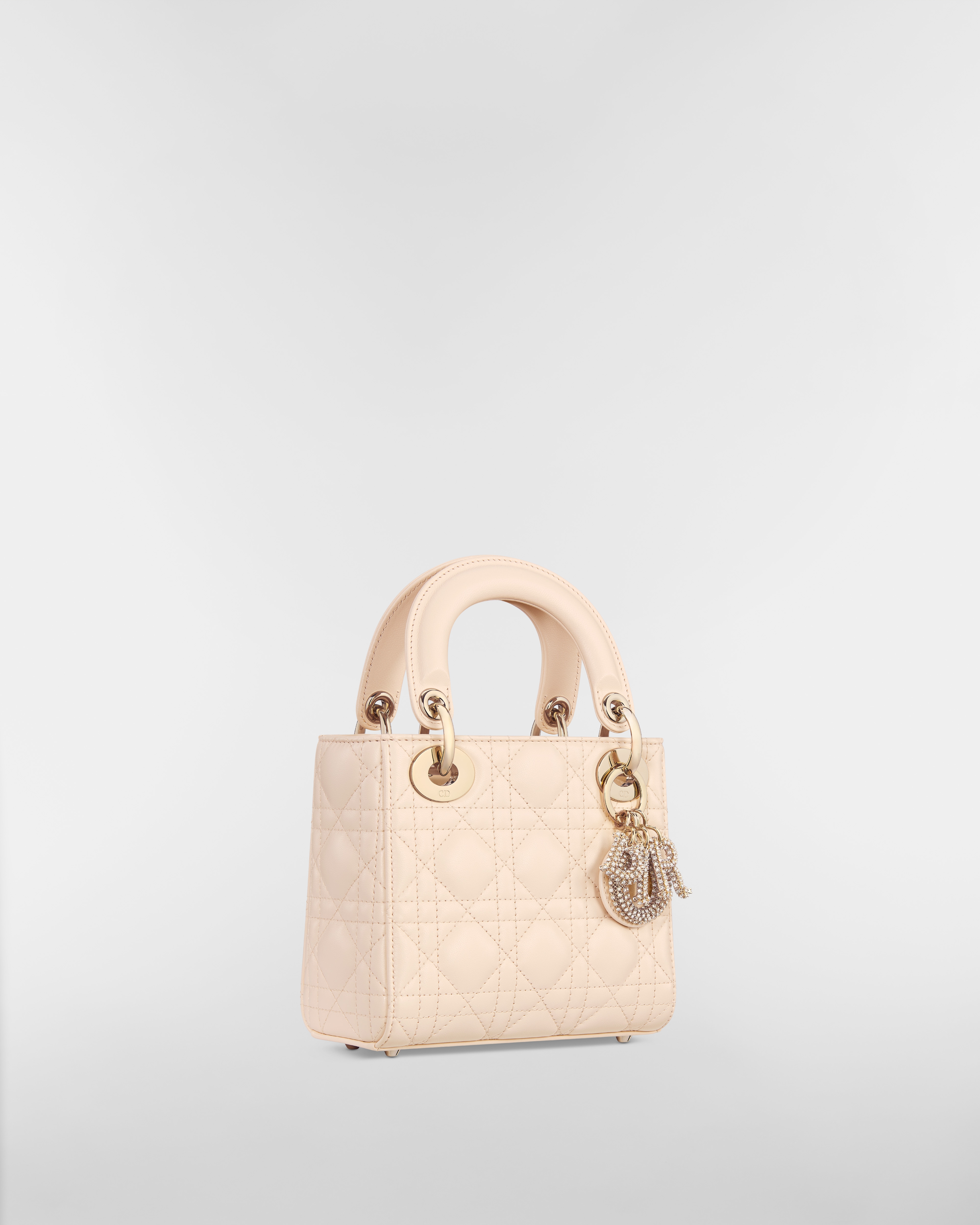 Sac Lady Dior Mini Cuir d'agneau Cannage grès rose E03