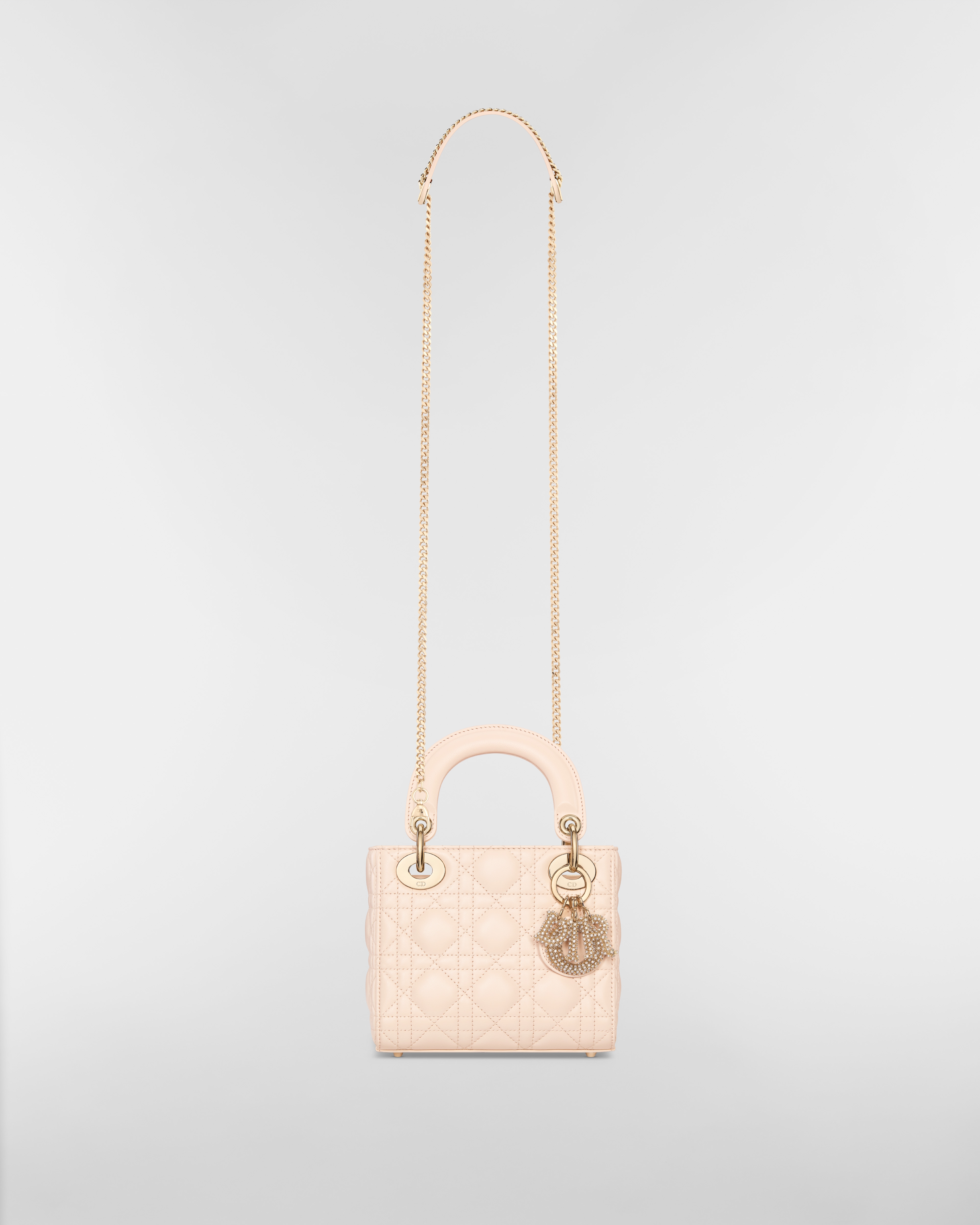 Sac Lady Dior Mini Cuir d'agneau Cannage grès rose E07