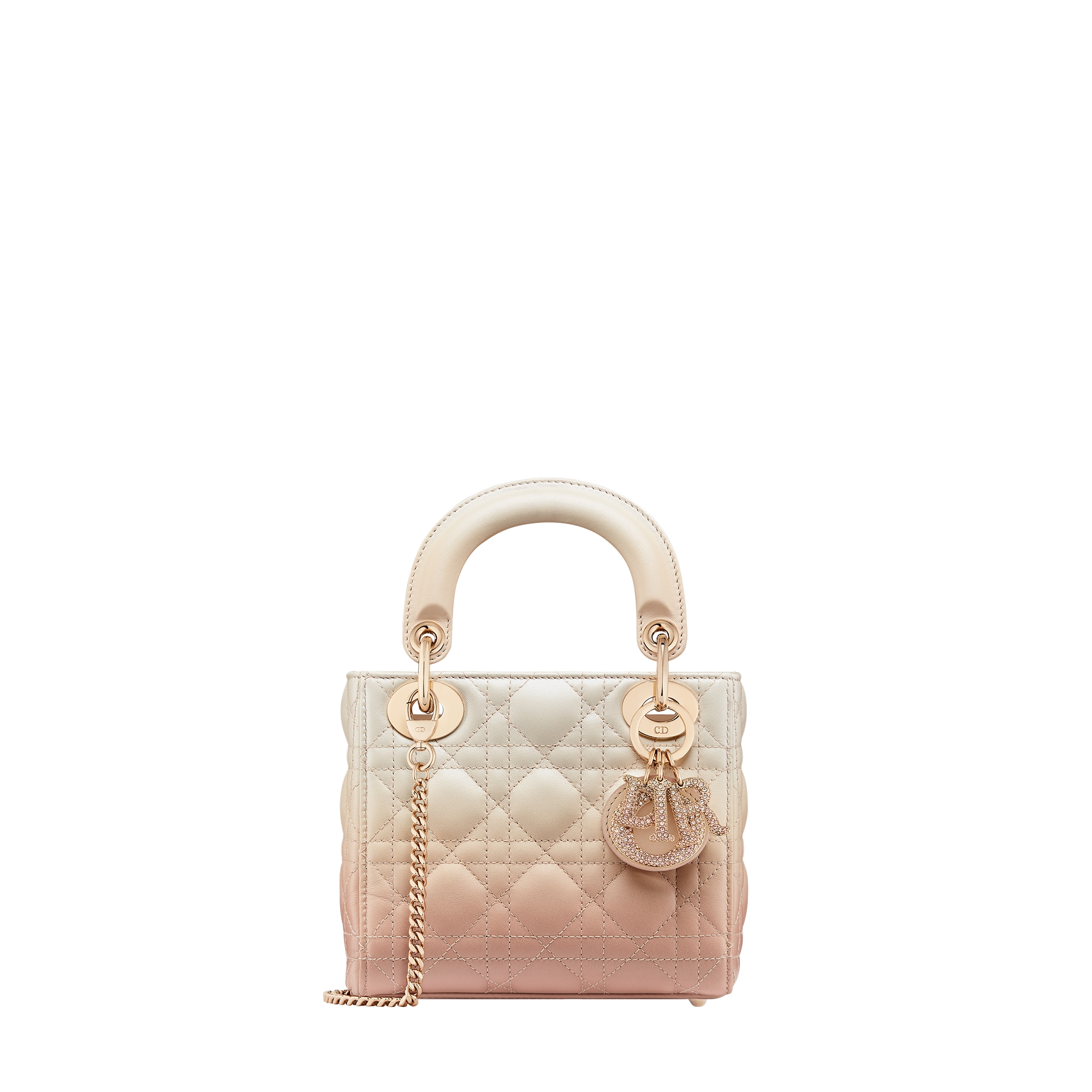 Mini Lady Dior Bag Pink and Latte Gradient Cannage Lambskin | DIOR