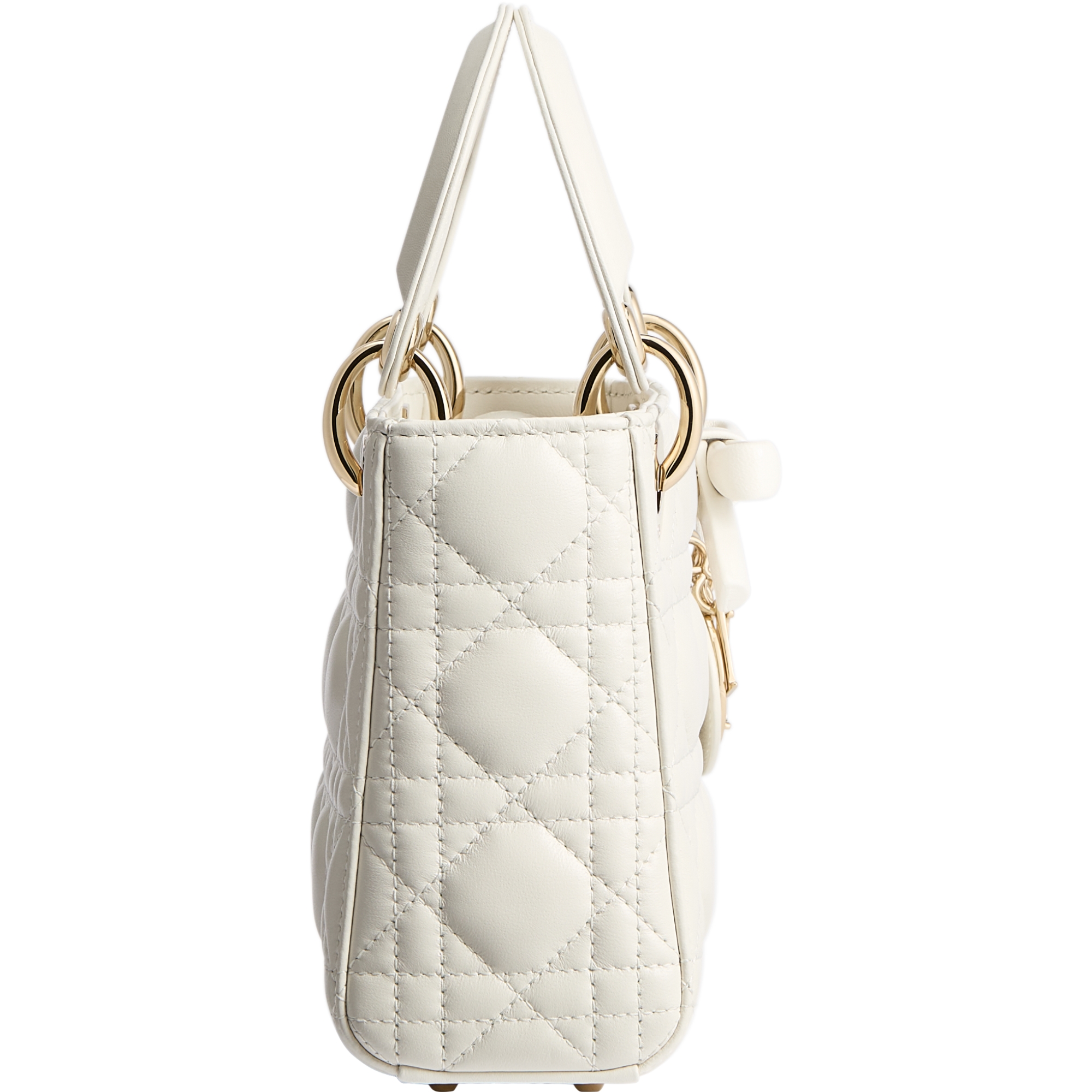 Mini Lady Dior Bag with Chain Latte Cannage Lambskin E02