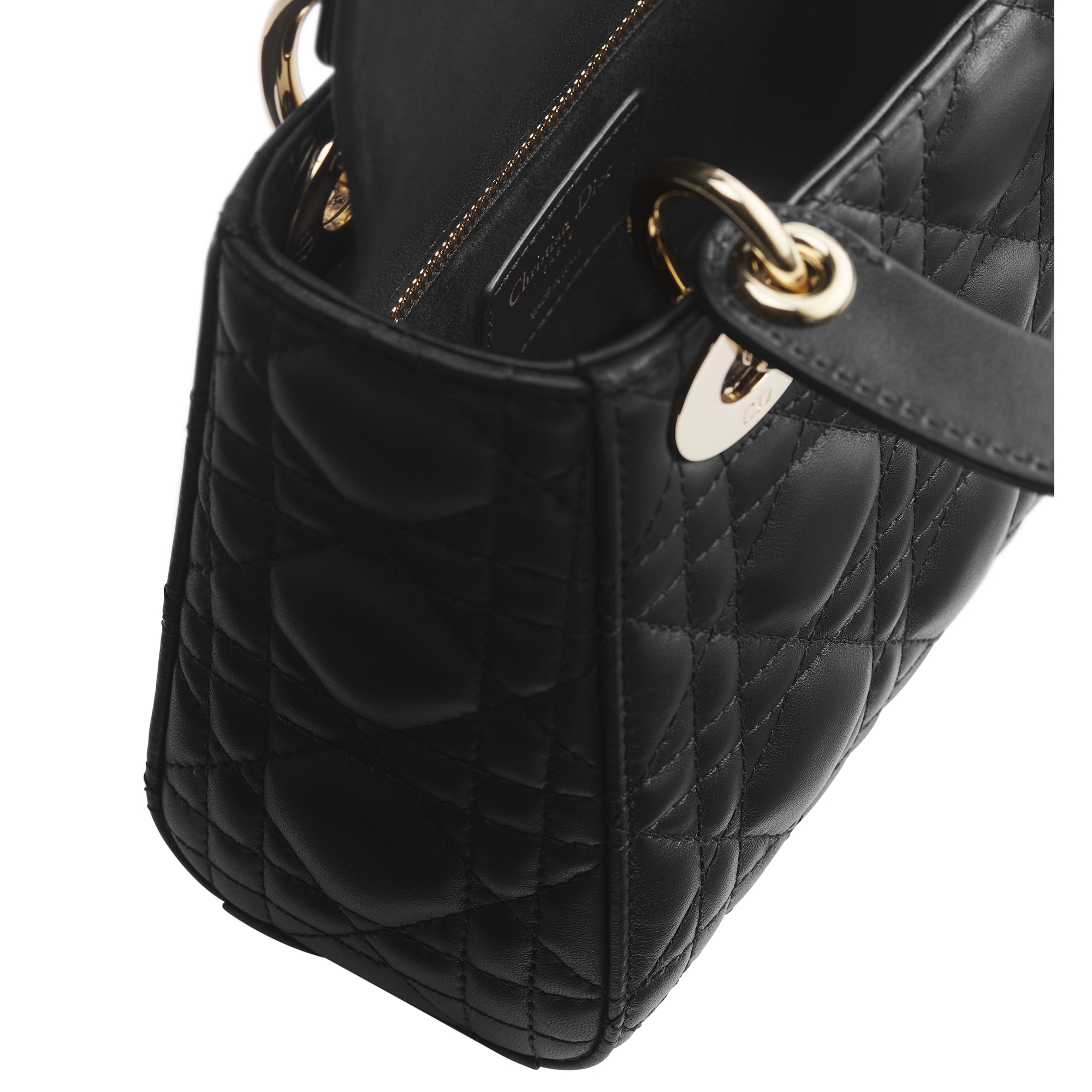 Mini Lady Dior Bag with Chain Black Cannage Lambskin E06