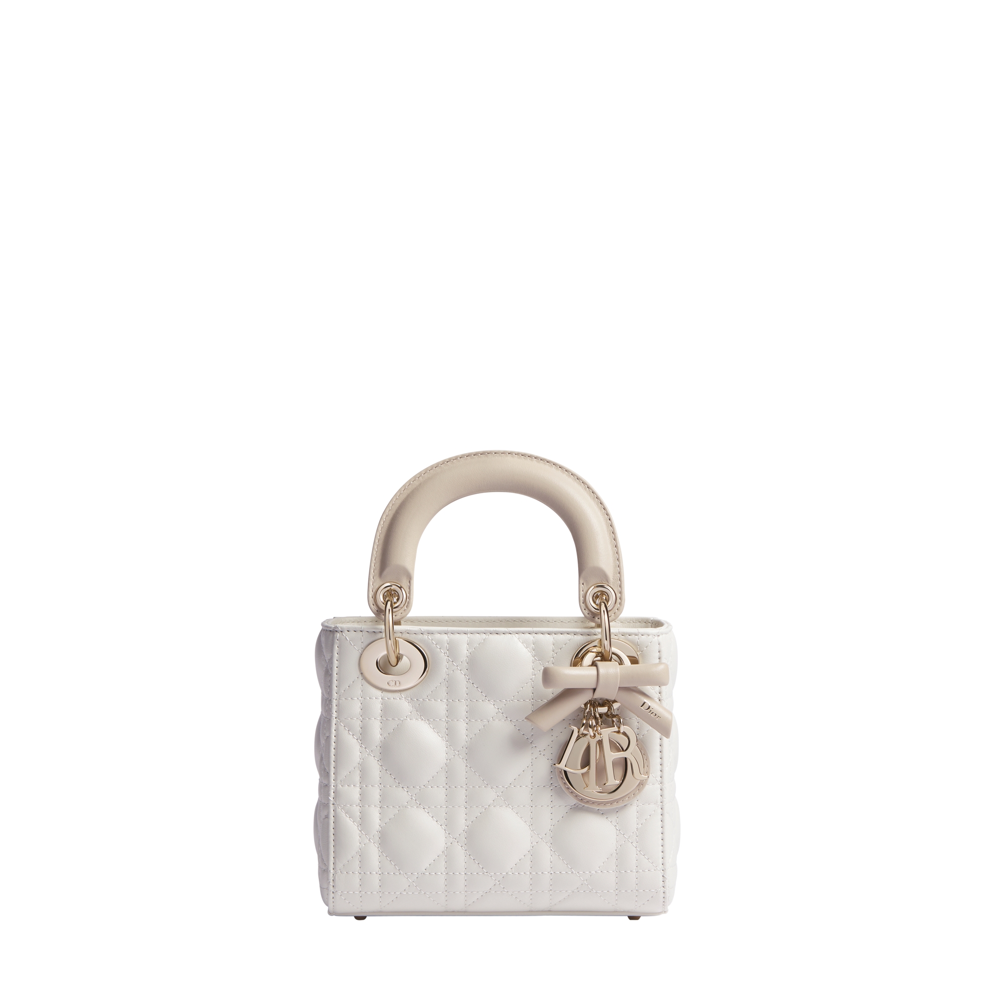 Dior Or Mini Lady Dior Bag with Chain Two-Tone Trench and