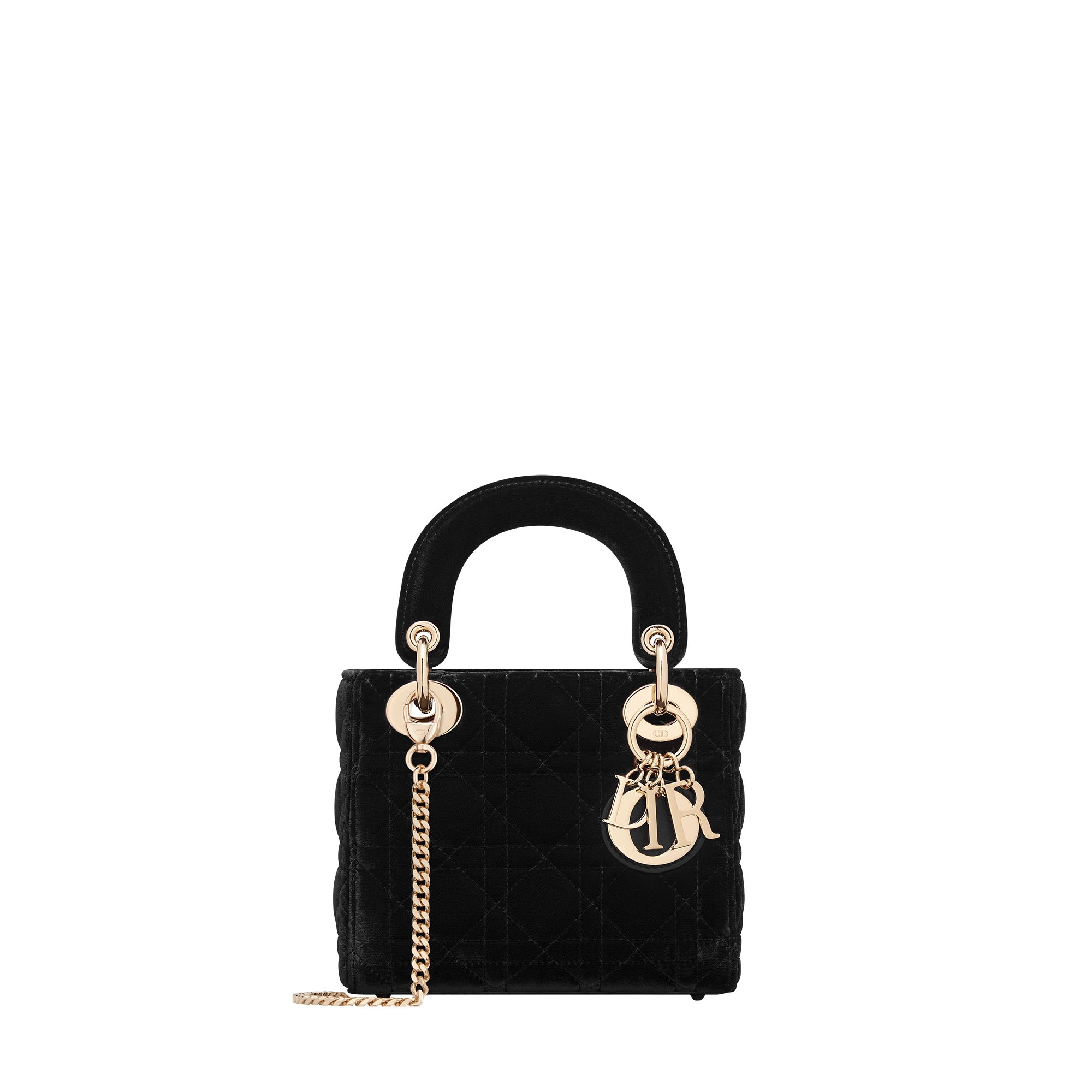 Mini Lady Dior Bag Black Cannage Velvet | DIOR US