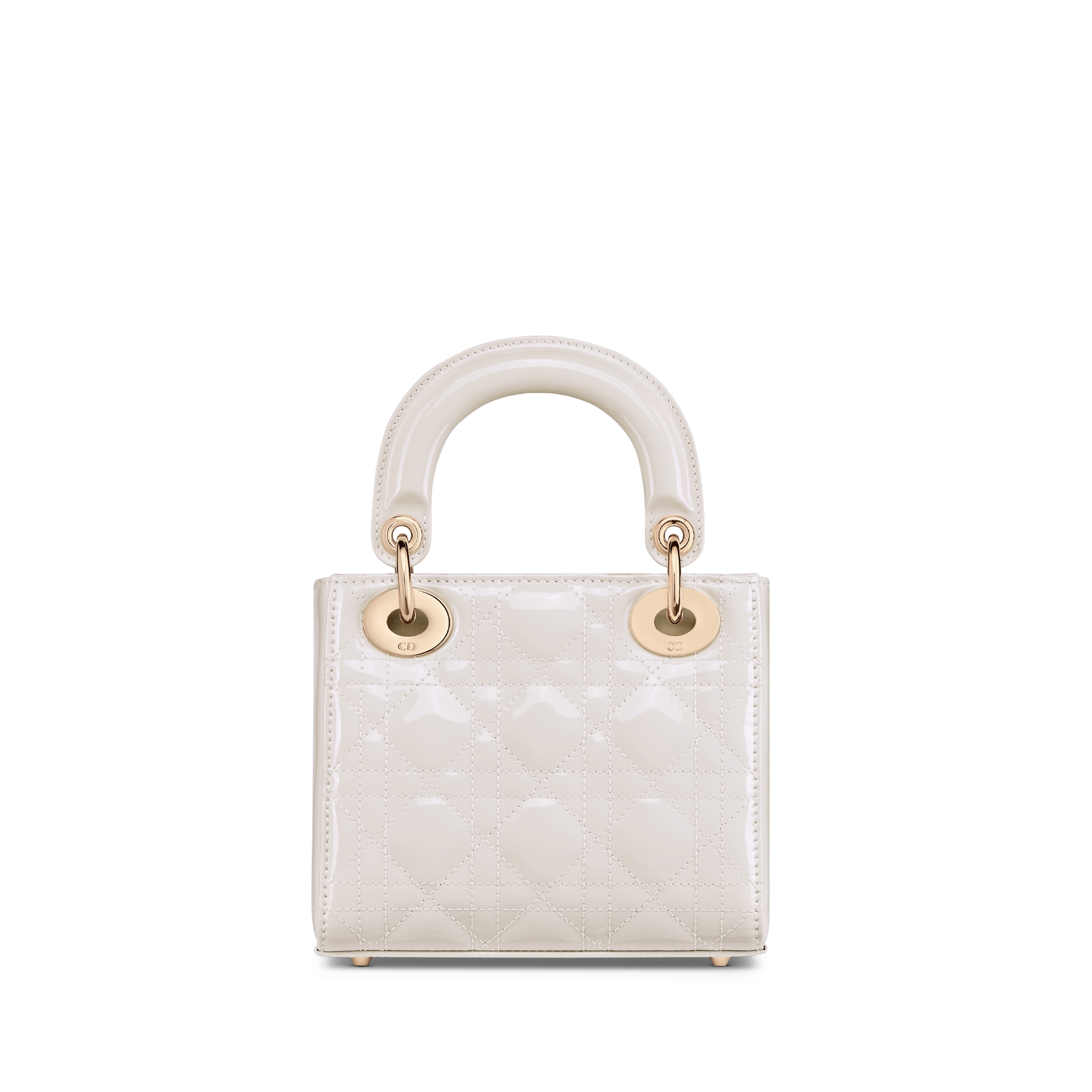 Mini Lady Dior Bag Latte Patent Cannage Calfskin E08