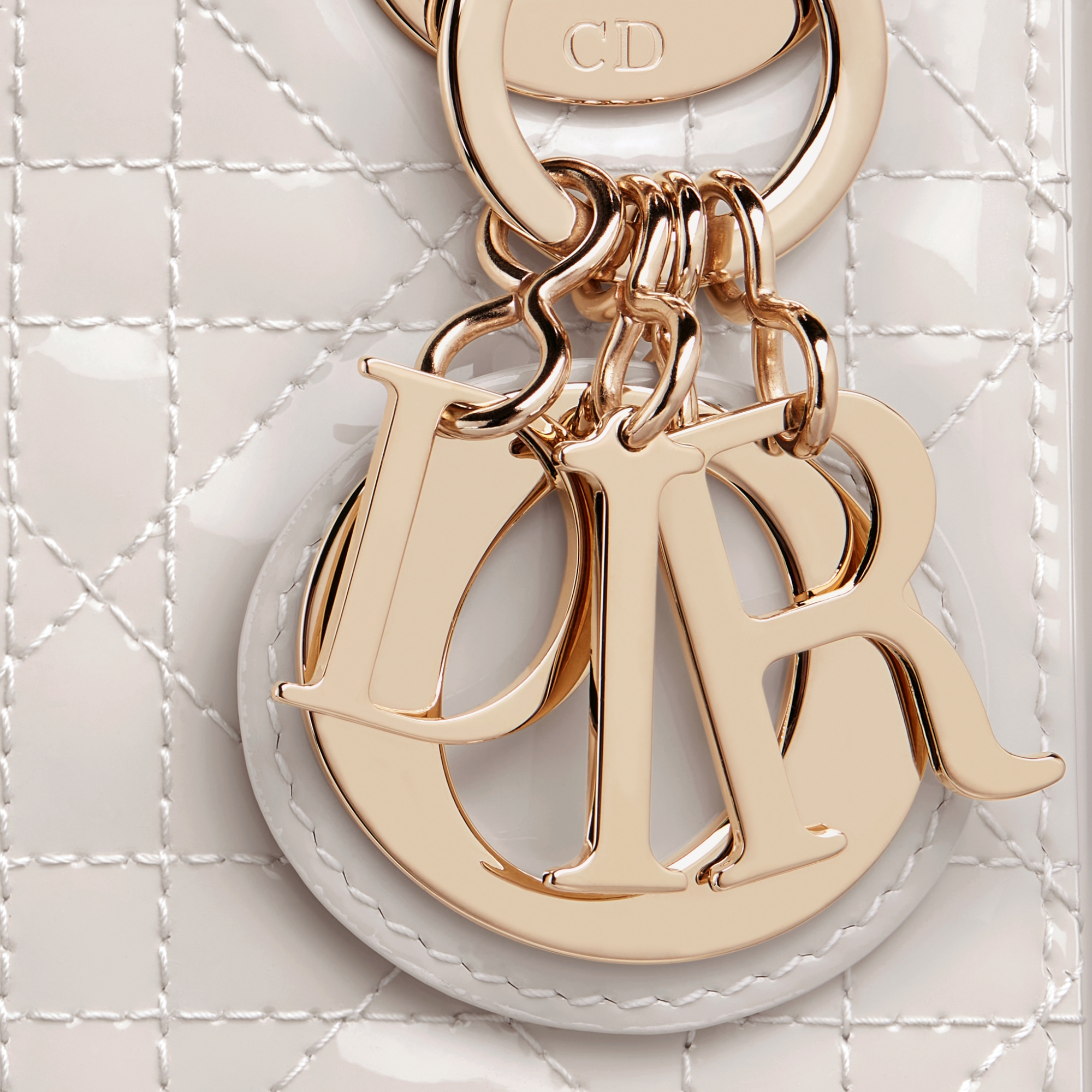 Mini Lady Dior Bag Latte Patent Cannage Calfskin E09