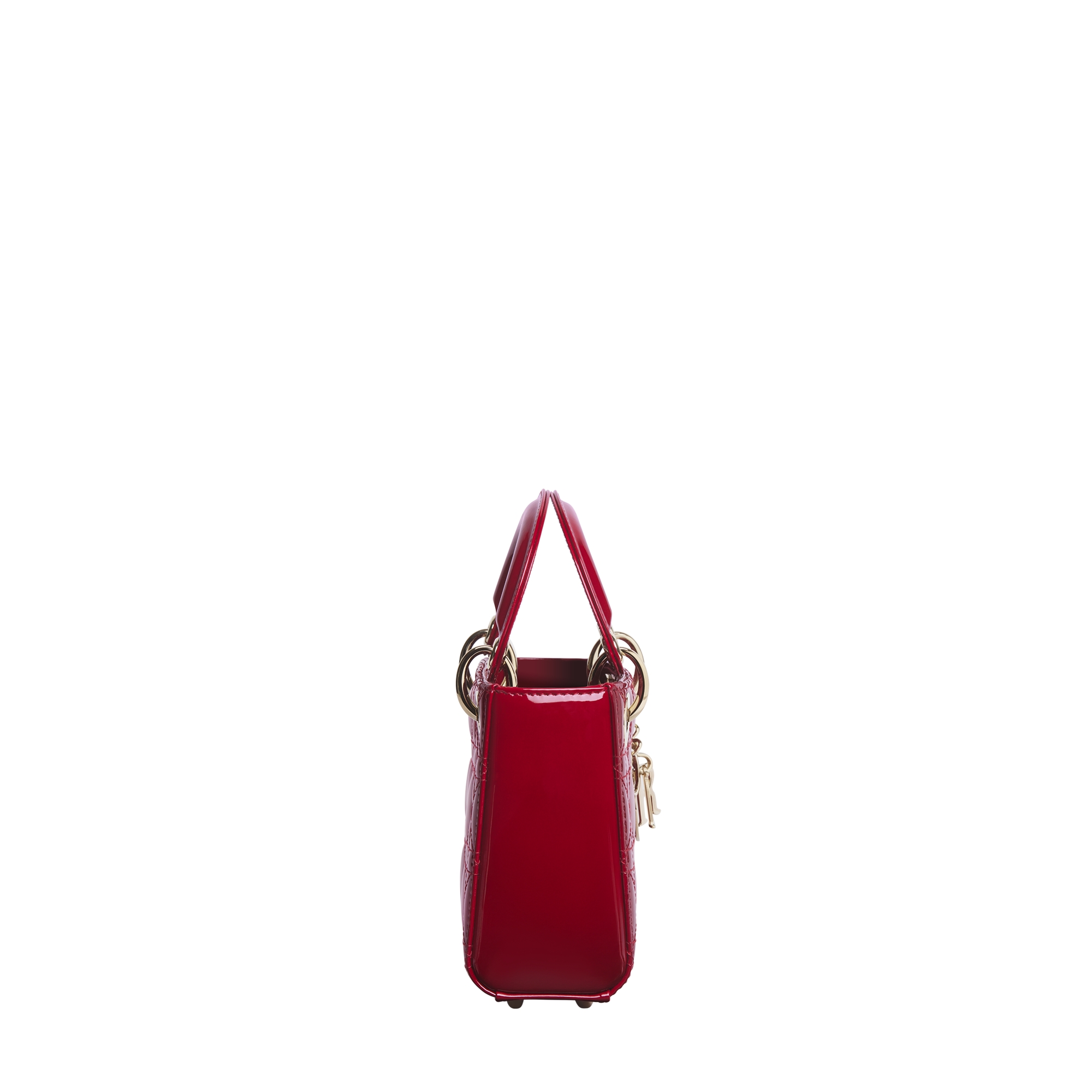 Mini Lady Dior Bag Cherry Red Patent Cannage Calfskin E02