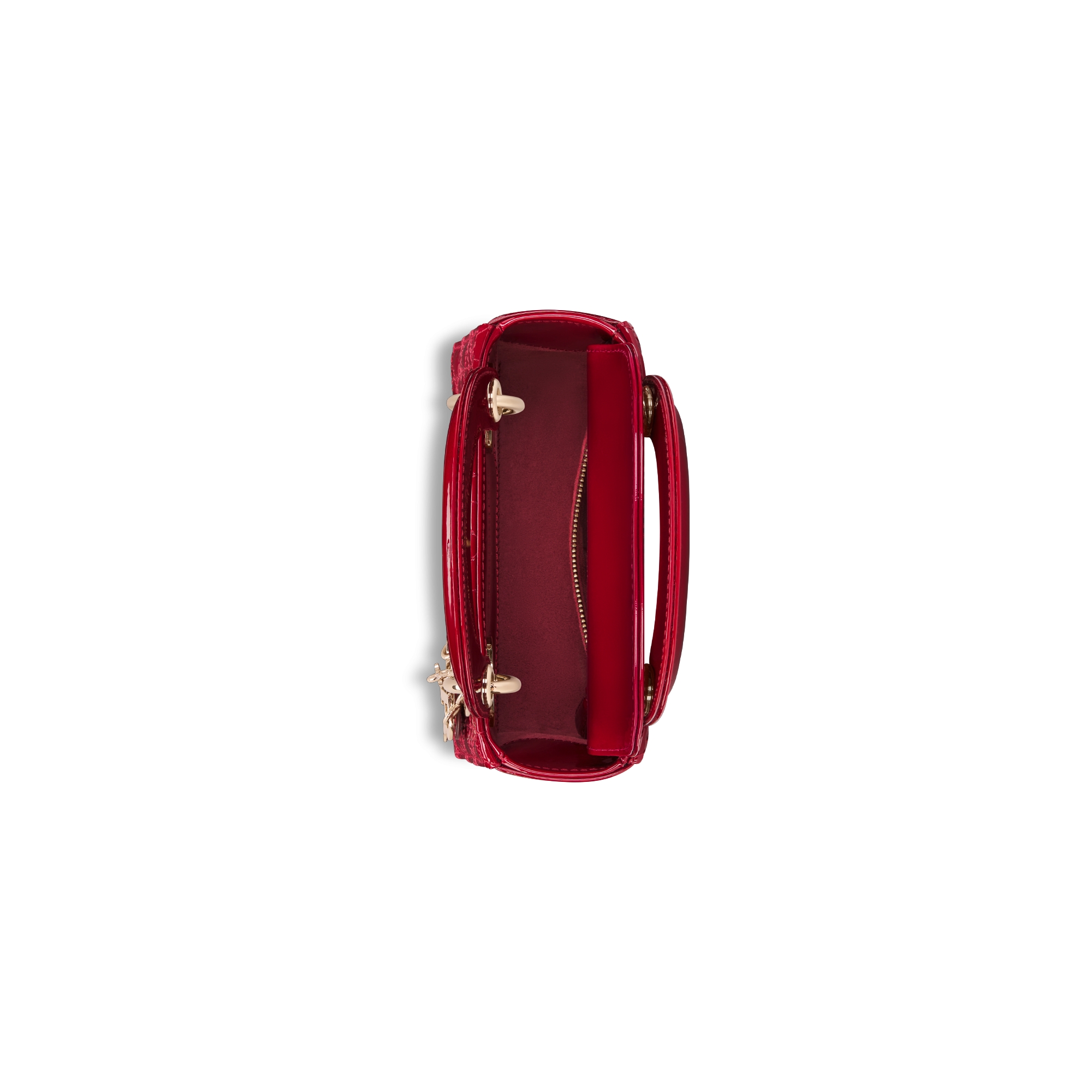 Mini Lady Dior Bag Cherry Red Patent Cannage Calfskin E06