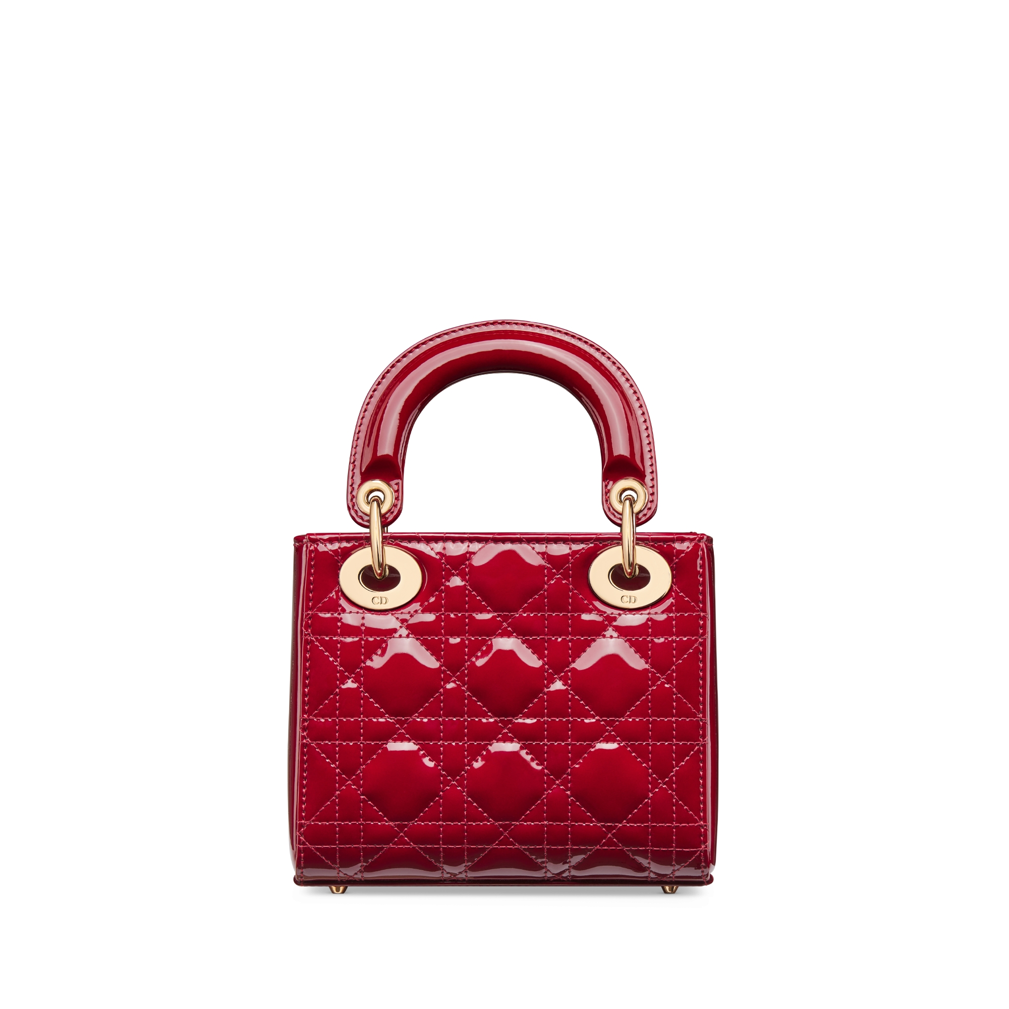 Mini Lady Dior Bag Cherry Red Patent Cannage Calfskin E08