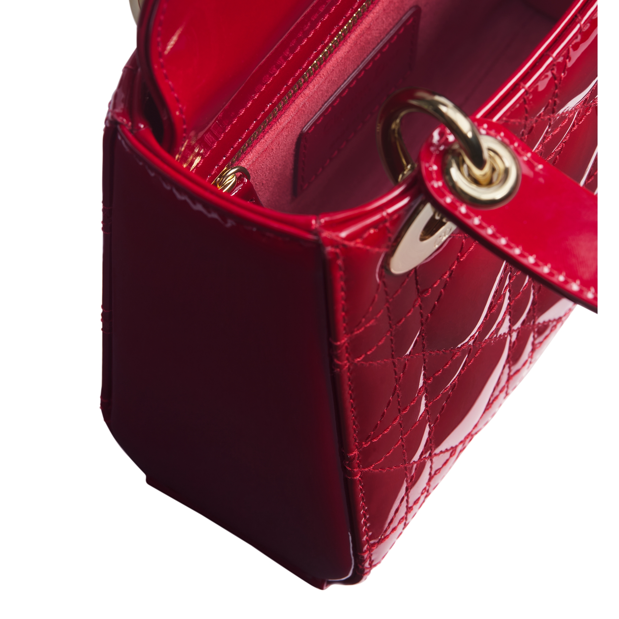 Mini Lady Dior Bag Cherry Red Patent Cannage Calfskin E10