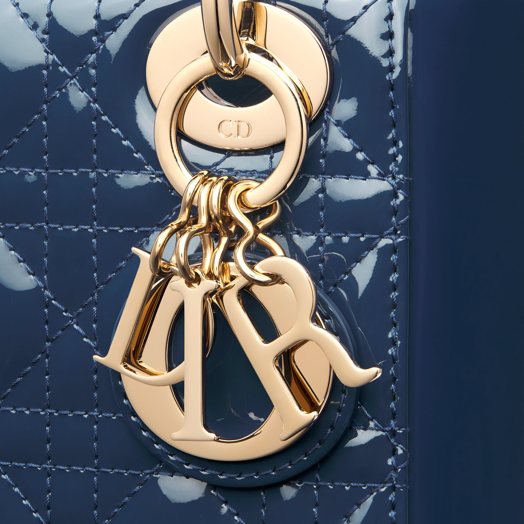 Lady dior blue patent bag store