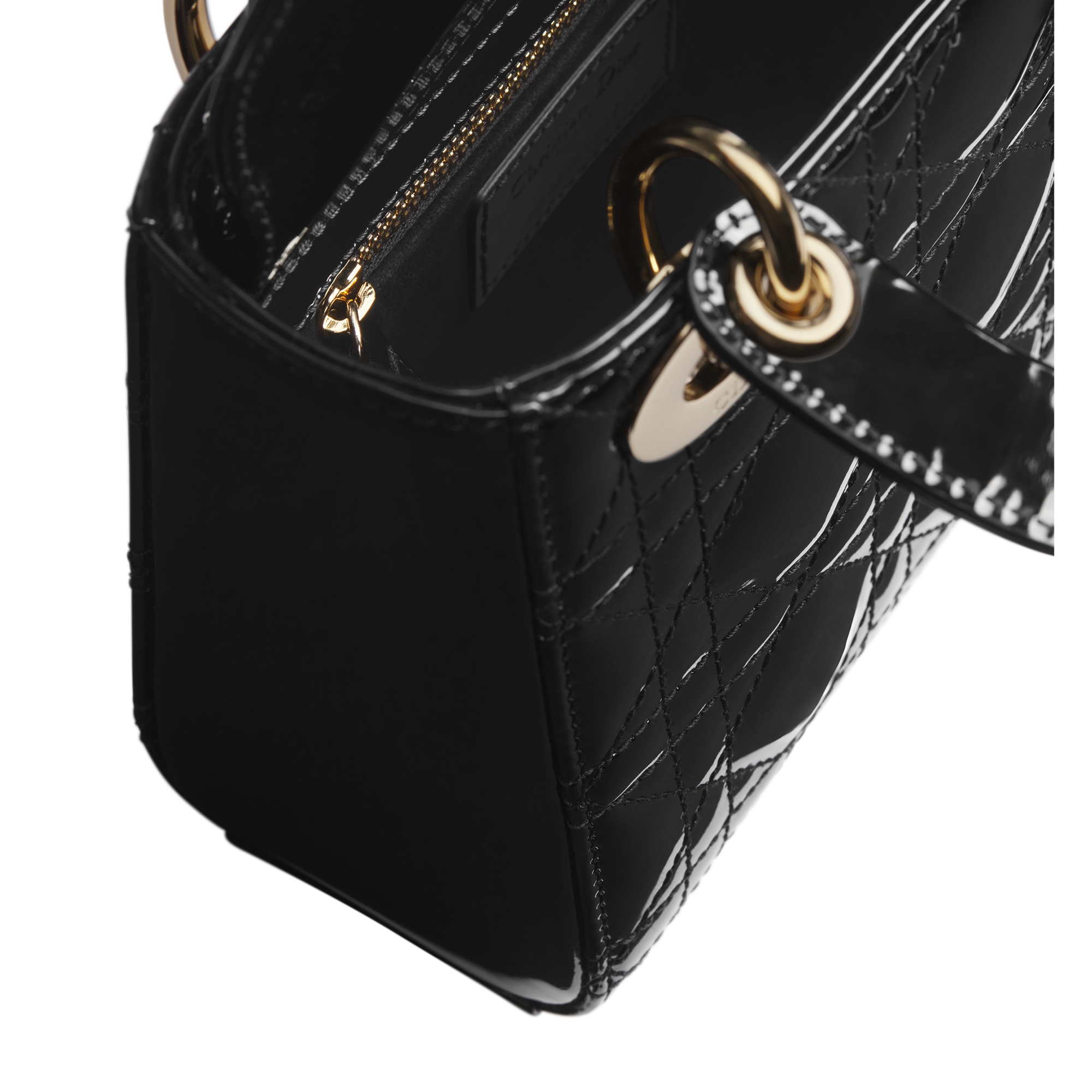 Mini Lady Dior Bag Black Patent Cannage Calfskin E10