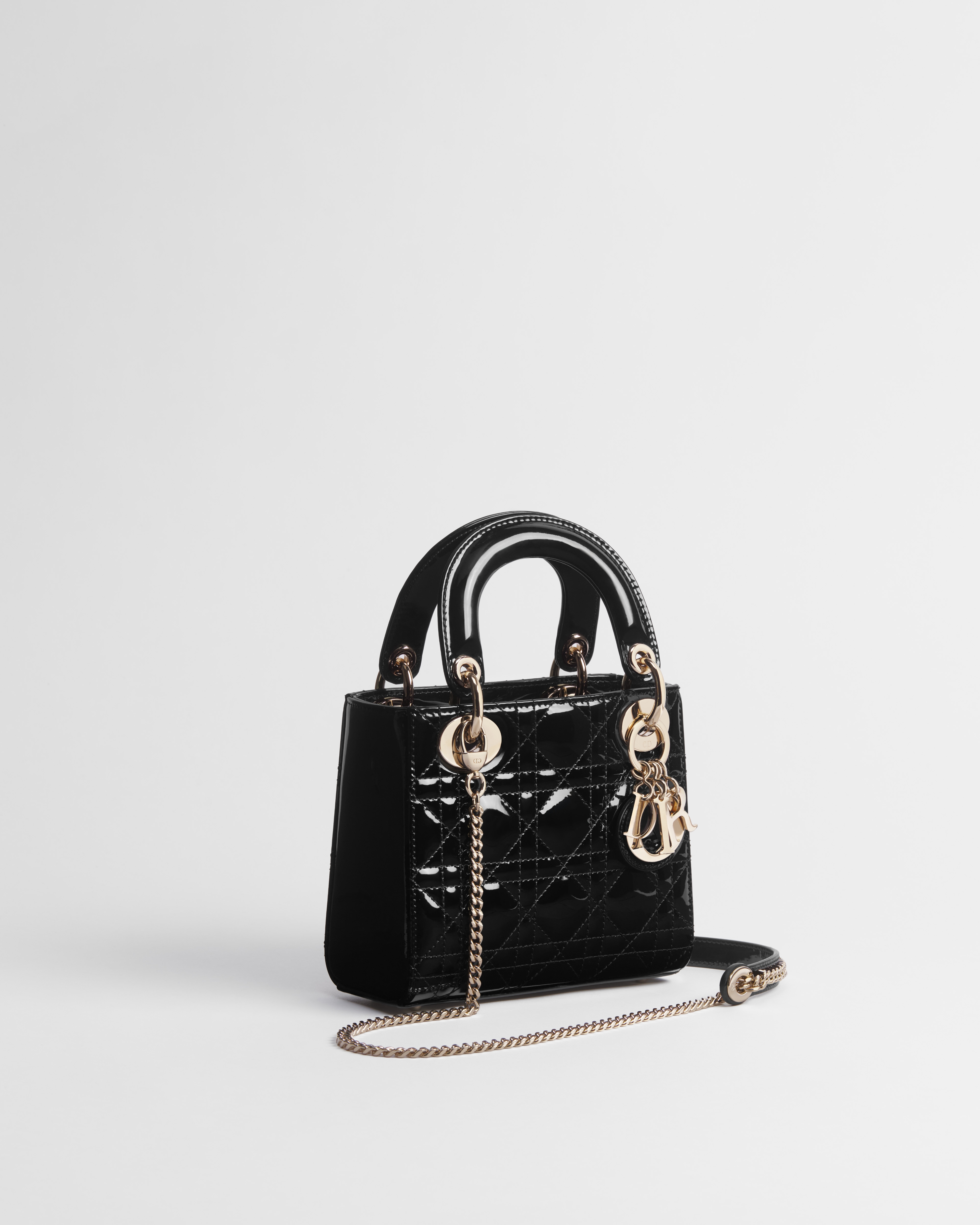 Lady Dior バッグ ミニ カナージュ パテントカーフスキン E03