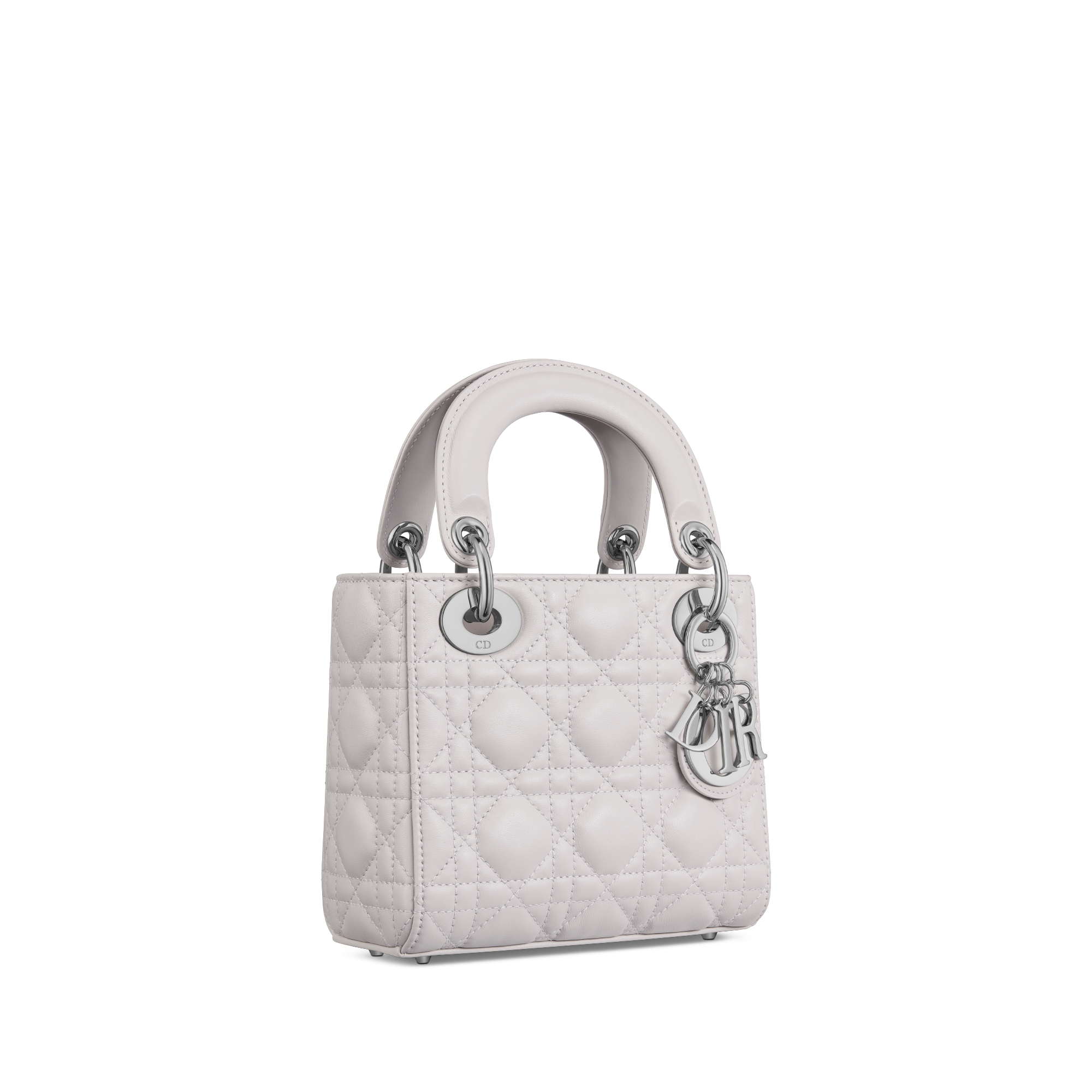 Mini Lady Dior Bag Soft Gray Cannage Lambskin E03