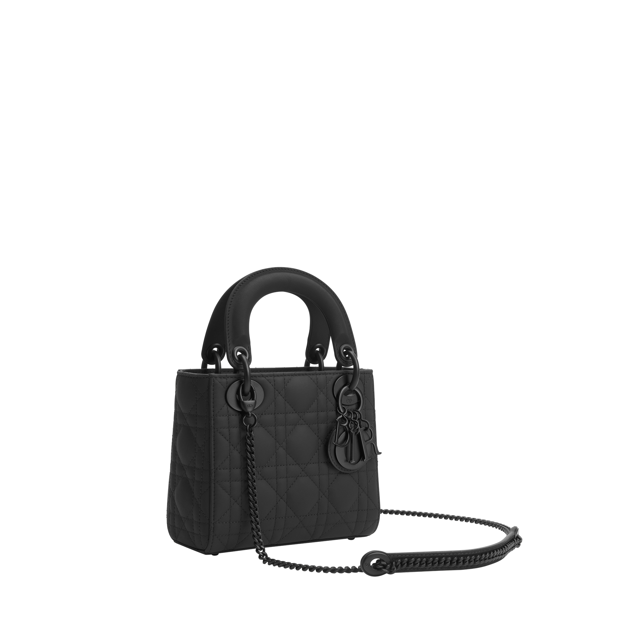 Mini Lady Dior Bag Black Ultramatte Cannage Calfskin E03