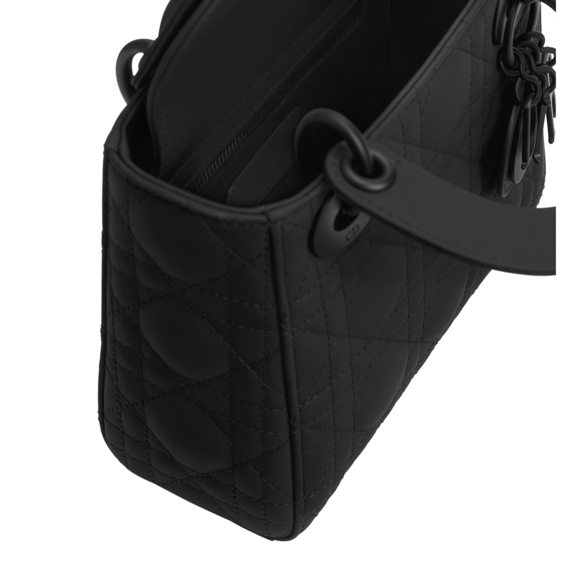 Mini Lady Dior Bag Black Ultramatte Cannage Calfskin E06