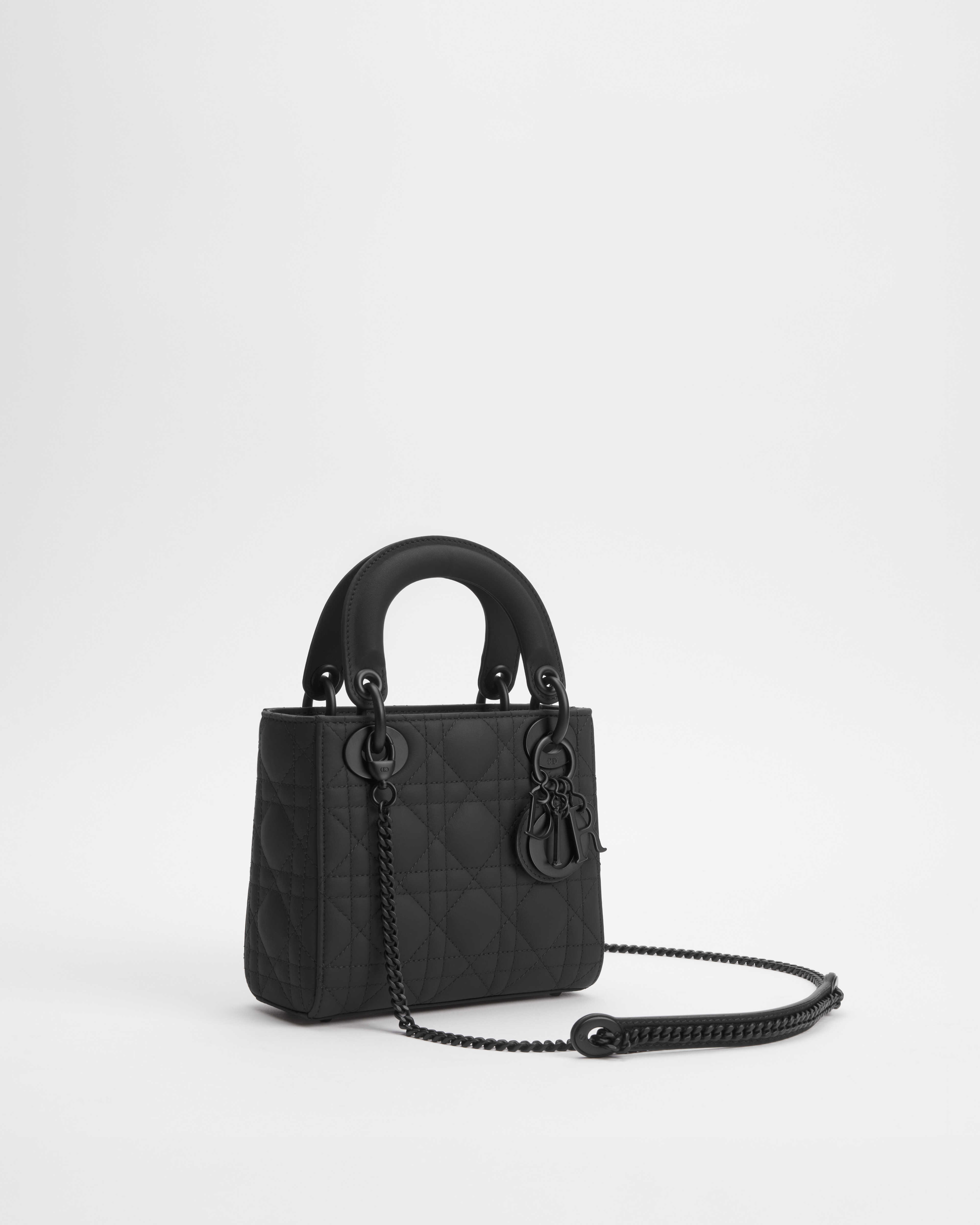 Mini Lady Dior Bag Black Ultramatte Cannage Calfskin E03