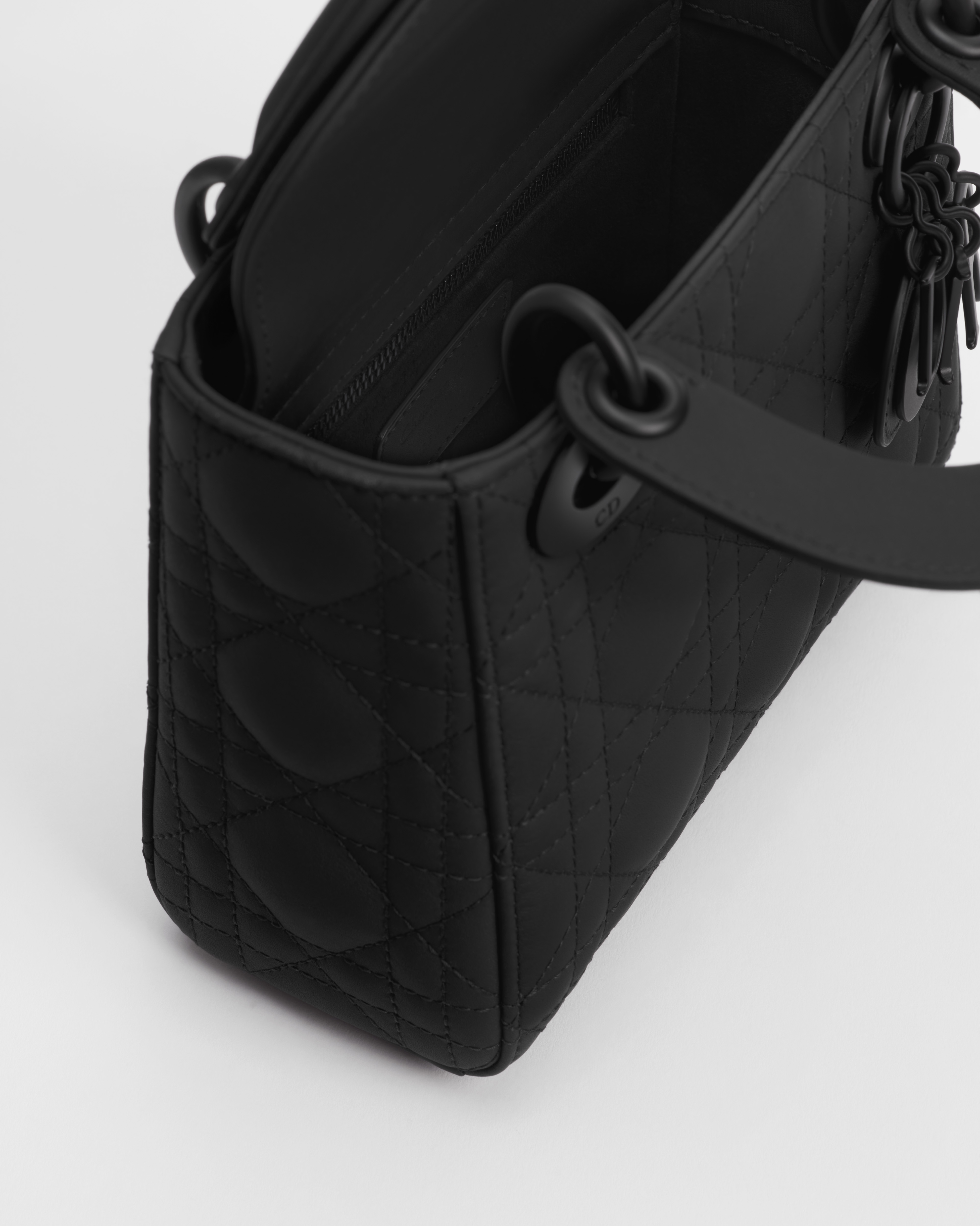 Mini Lady Dior Bag Black Ultramatte Cannage Calfskin E06