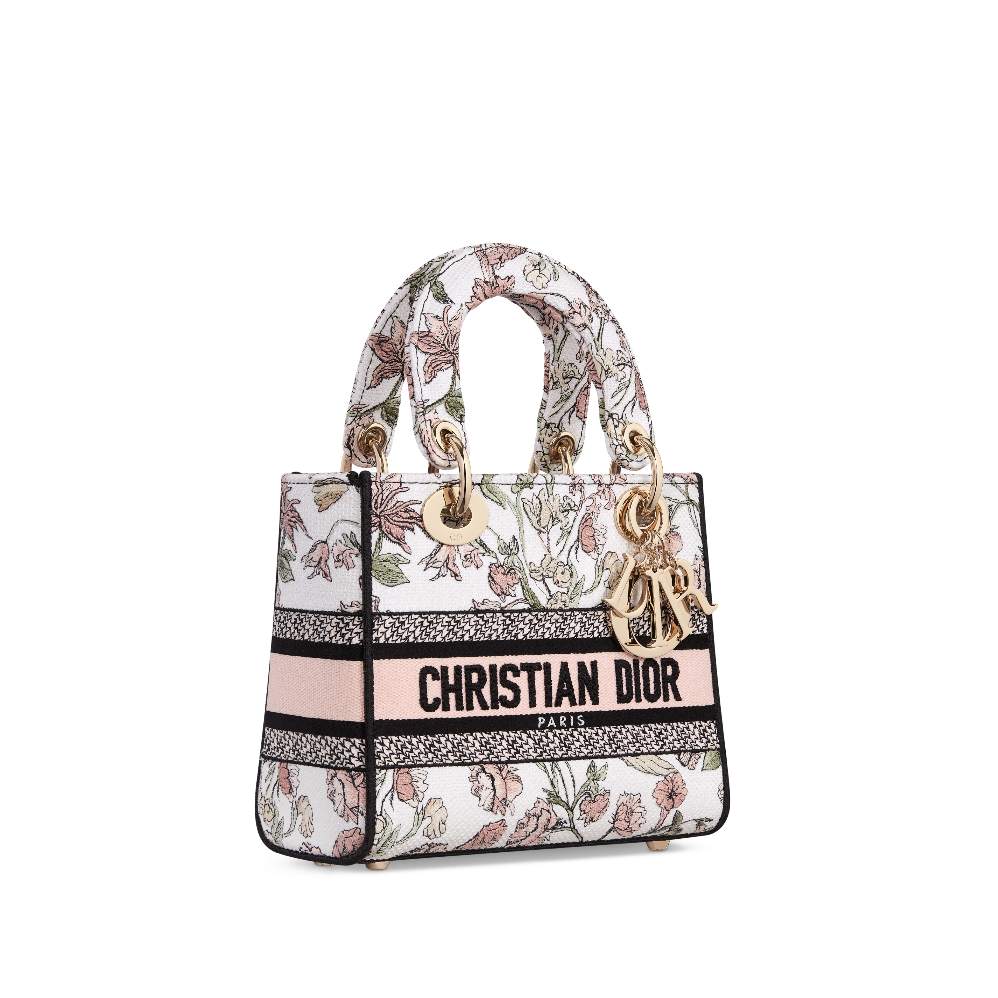 Kleine Lady D-Lite Tasche Millefiori Stickerei in Rosa/mehreren Farben E03
