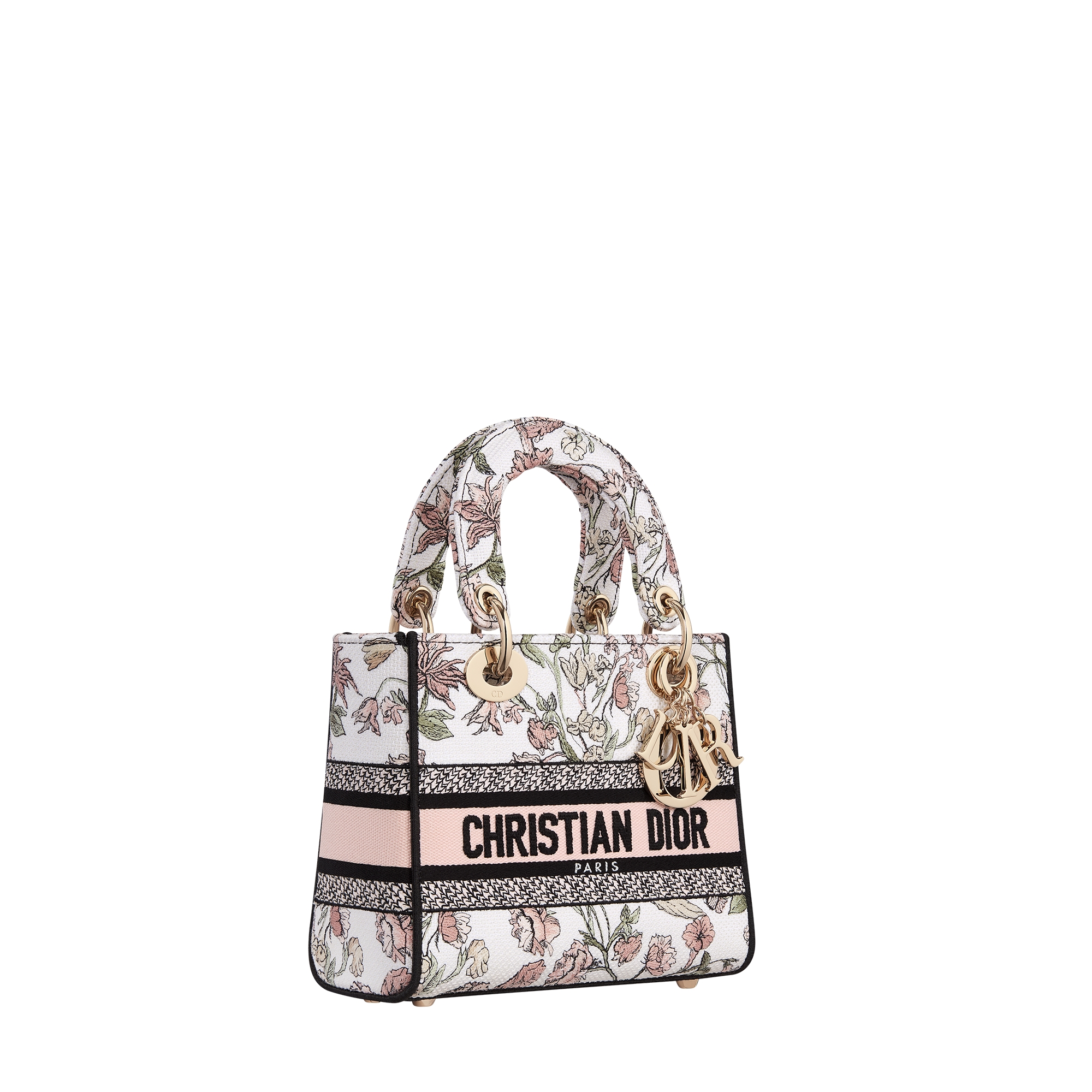 Small Lady D-Lite Bag Pink Multicolor Millefiori Embroidery E03