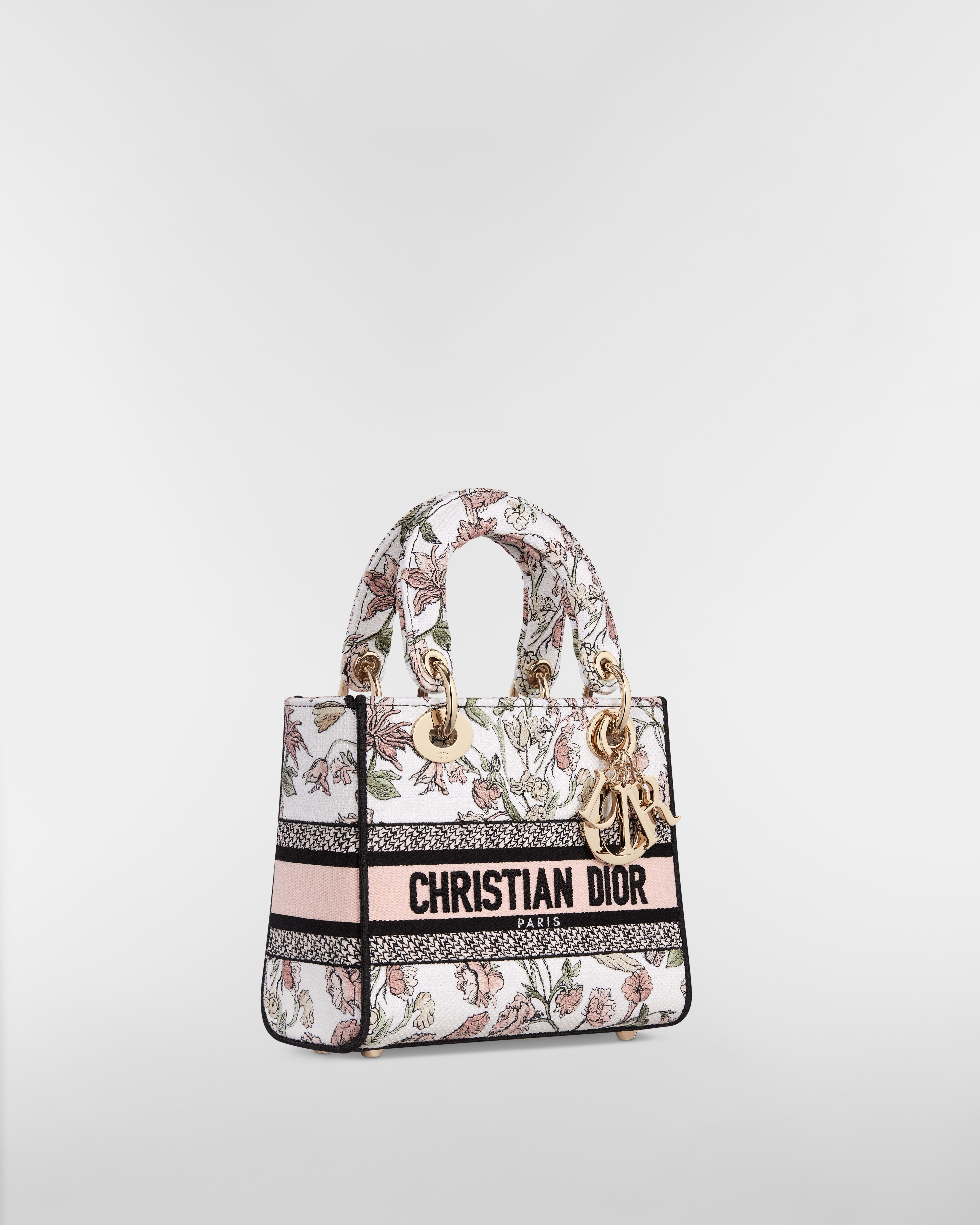 Kleine Lady D-Lite Tasche Millefiori Stickerei in Rosa/mehreren Farben E03