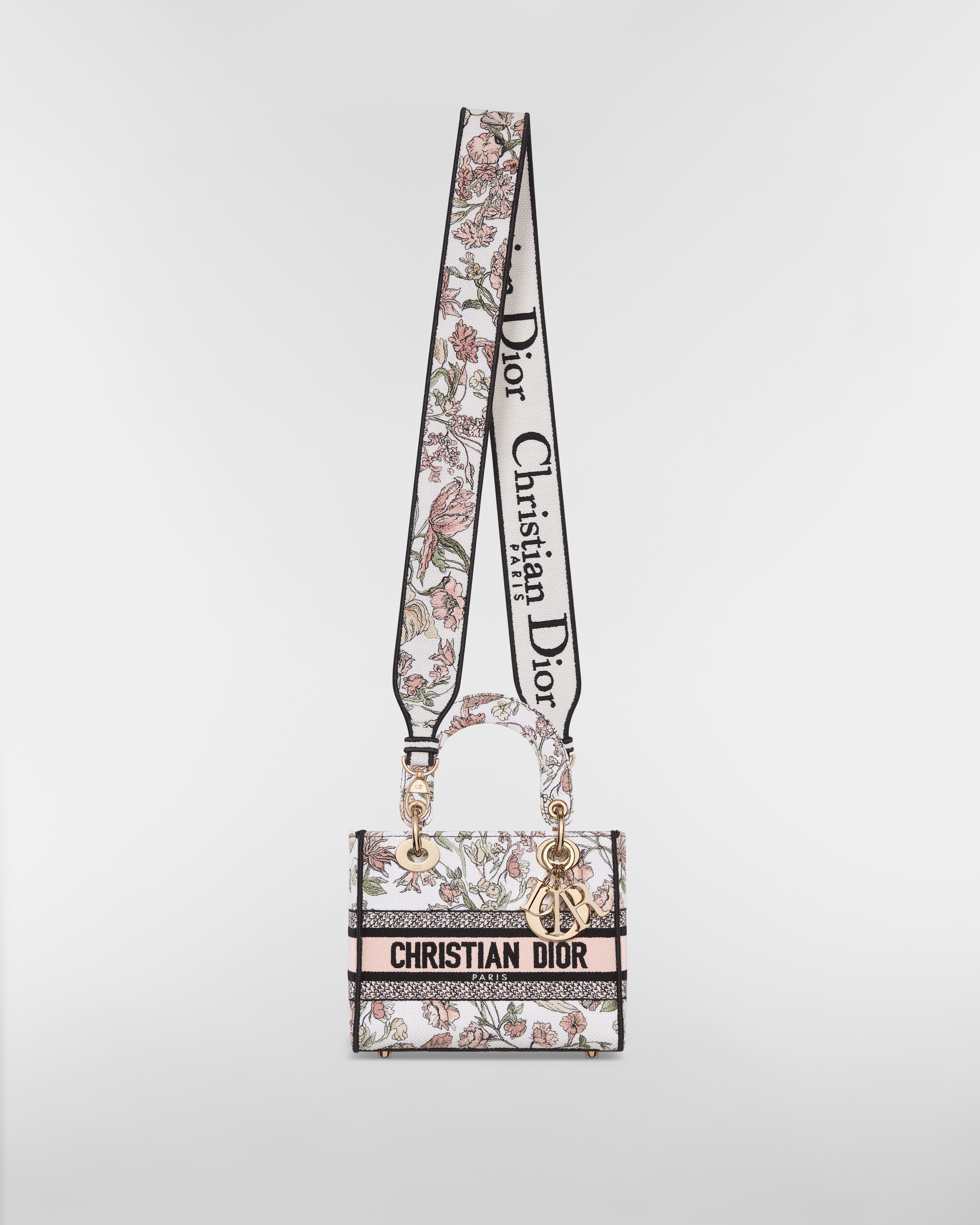 Kleine Lady D-Lite Tasche Millefiori Stickerei in Rosa/mehreren Farben E07