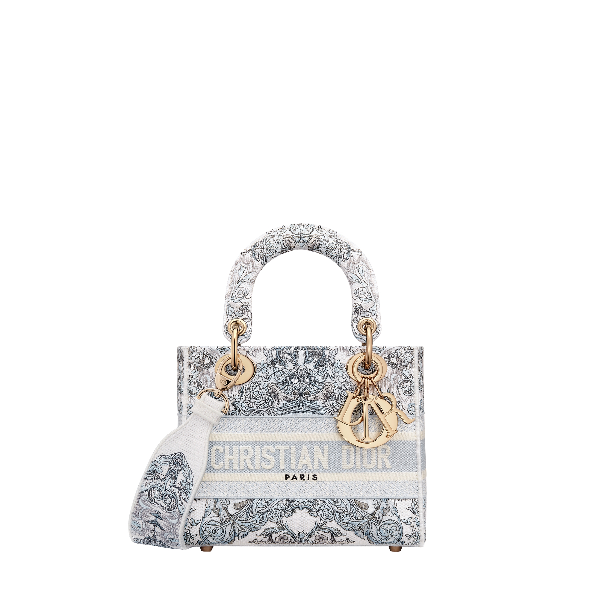 ら*送様 Christian Dior Small Lady D-Lite Bag Blue Dior Stella Baroque Embroidery | DIOR