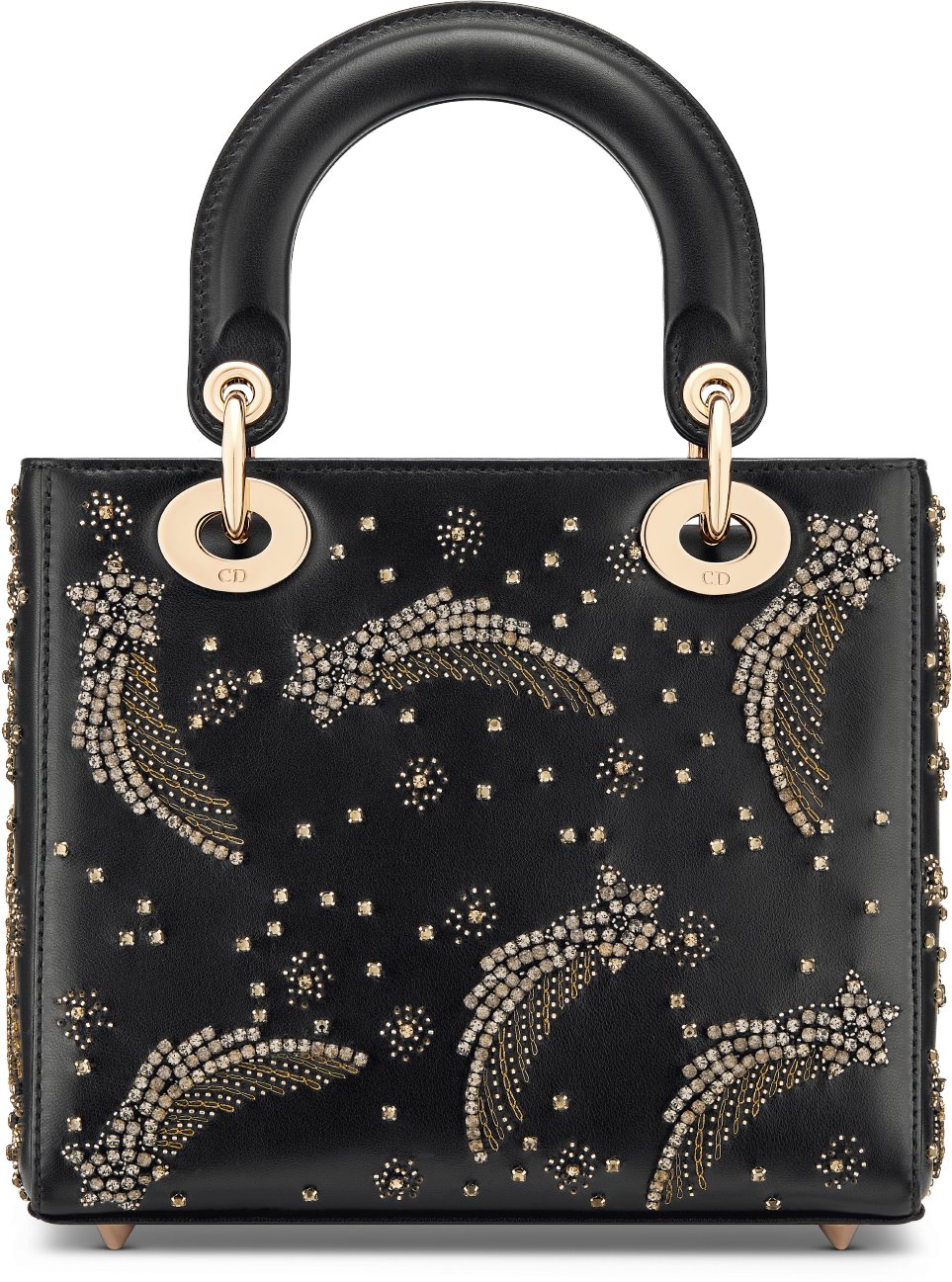 Small Lady Dior Bag Black Lambskin with Shooting Star Embroidery DIOR