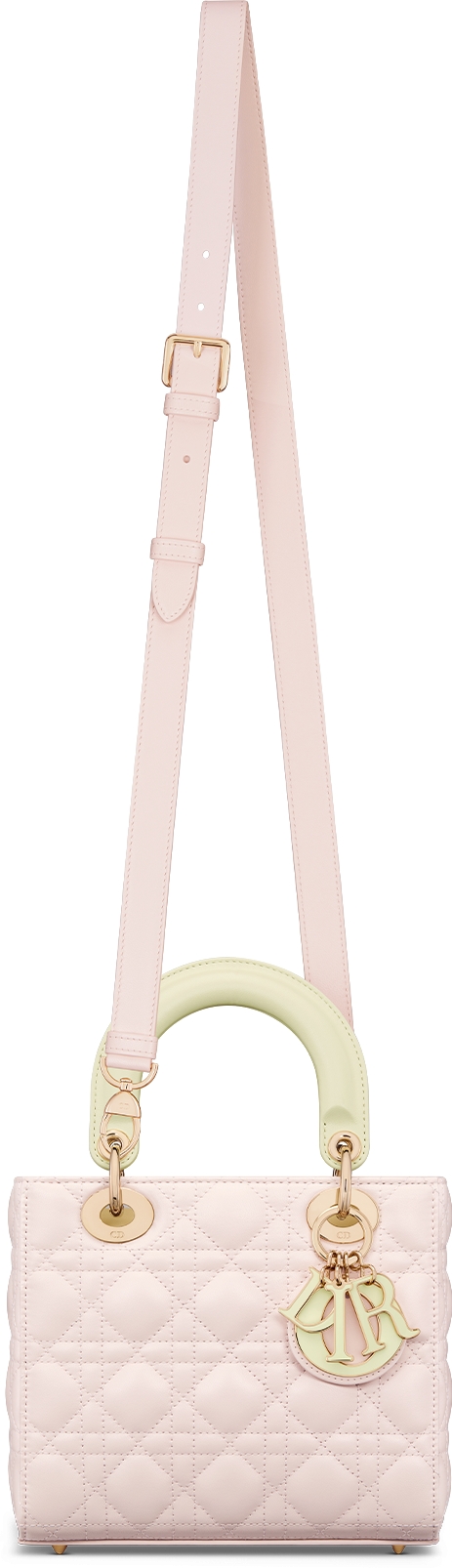 Small Lady Dior Bag Two-Tone Rose Quartz and Pastel Yellow Cannage ...