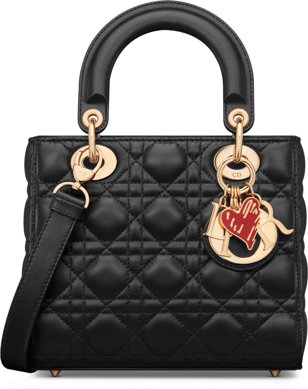 DIOR Dioramour Small Lady Dior Bag Black Cannage Lambskin Women