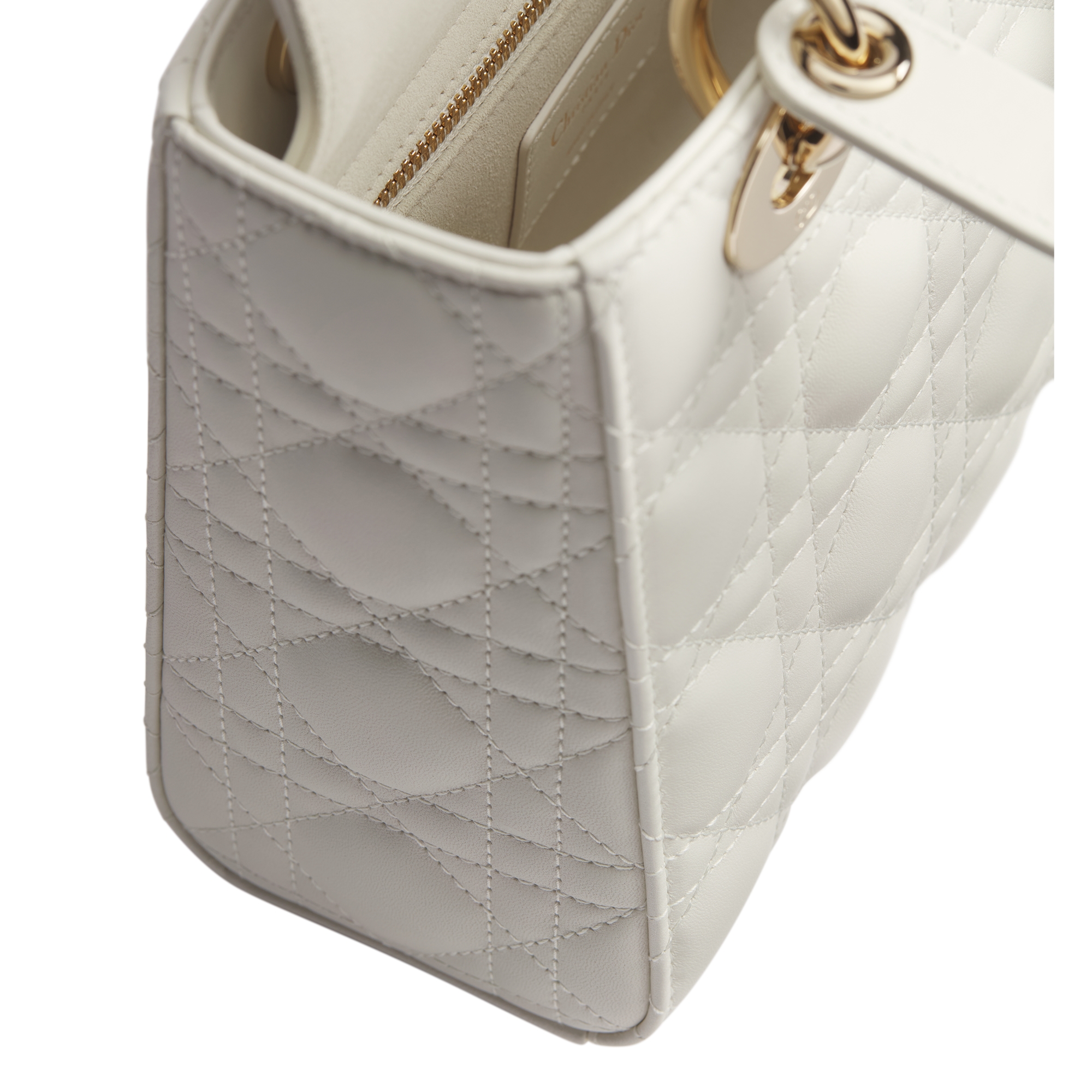 Small Lady Dior Bag with Strap Latte Cannage Lambskin E06