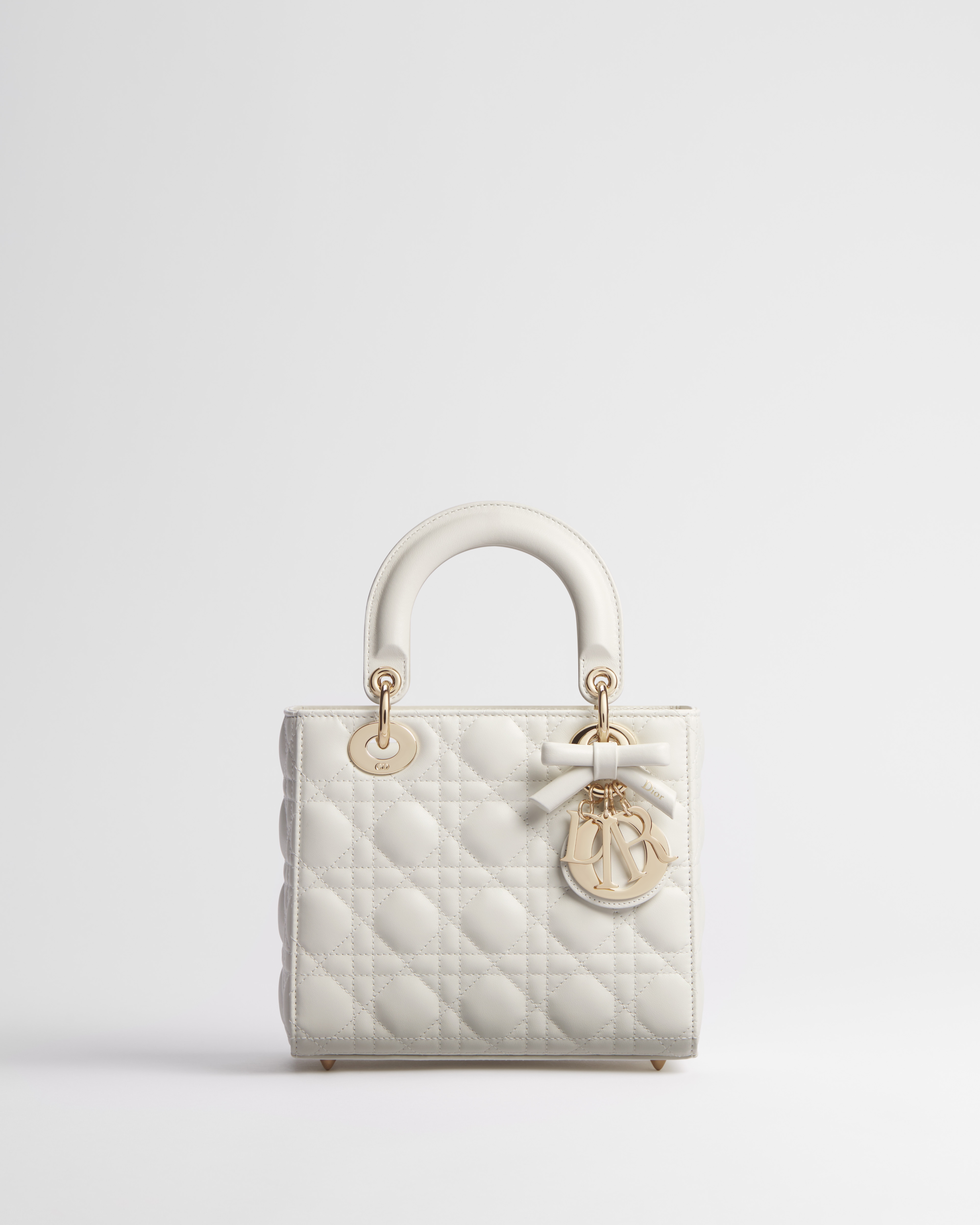 Small Lady Dior Bag with Strap Latte Cannage Lambskin E01