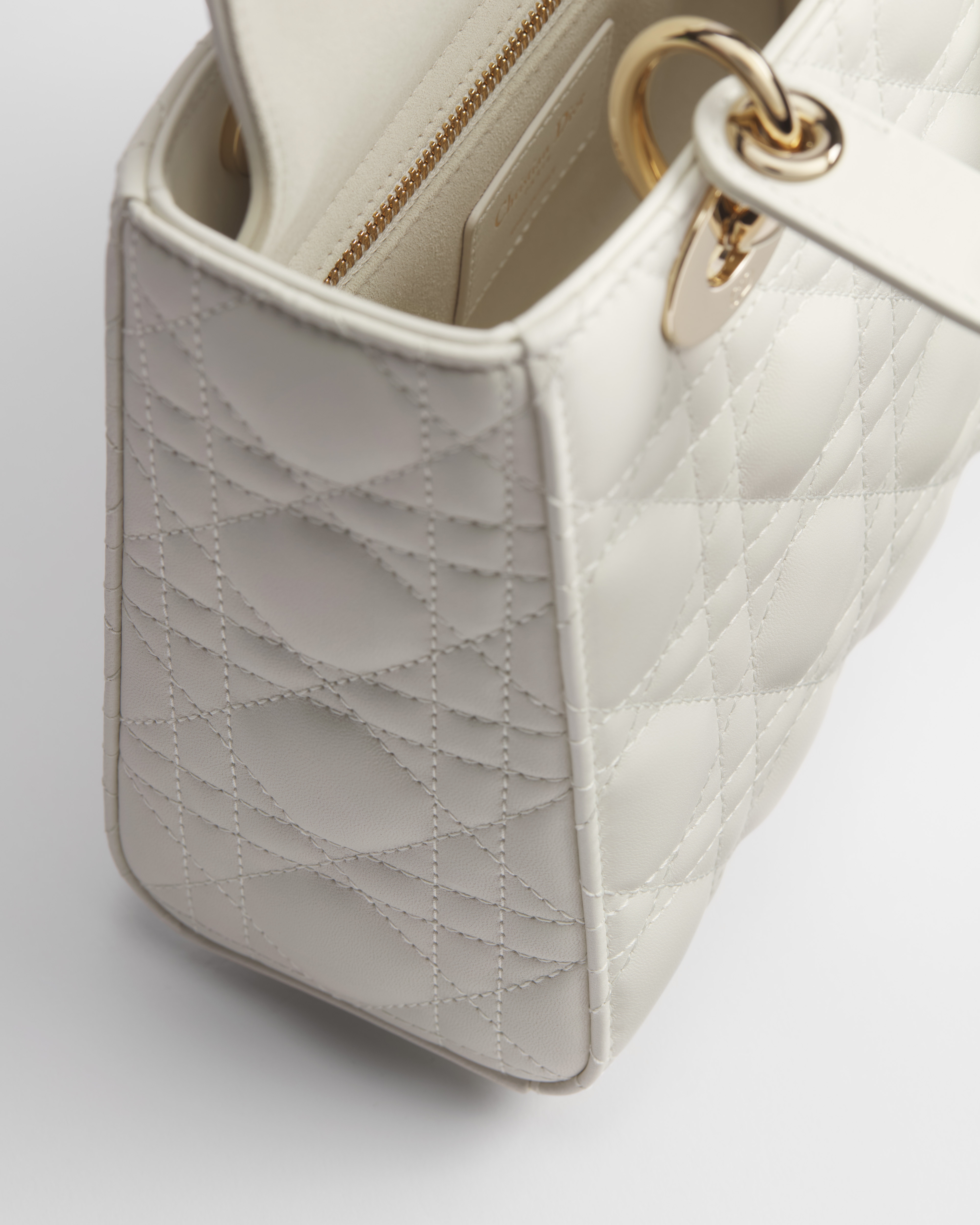 Small Lady Dior Bag with Strap Latte Cannage Lambskin E06