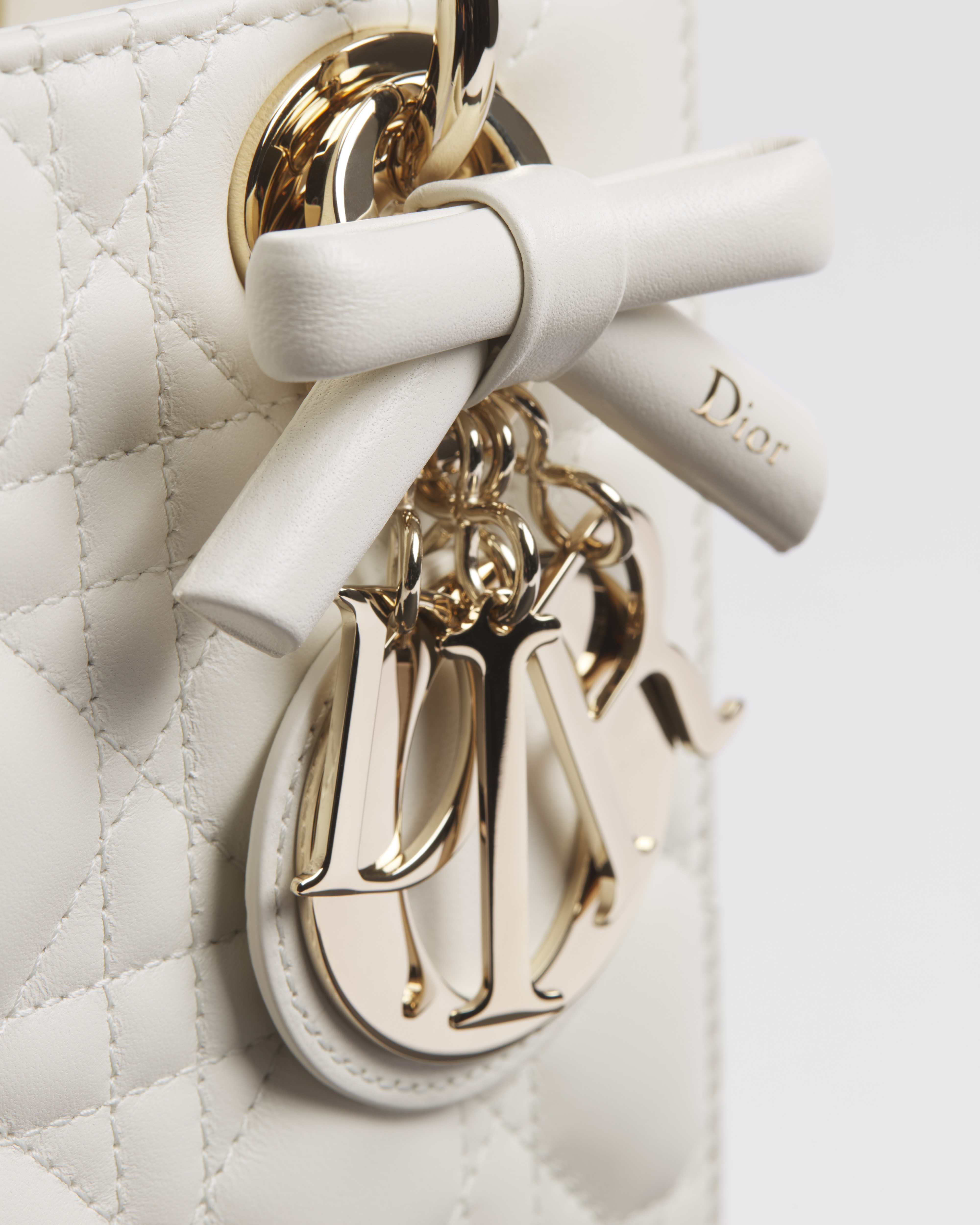 Small Lady Dior Bag with Strap Latte Cannage Lambskin E09