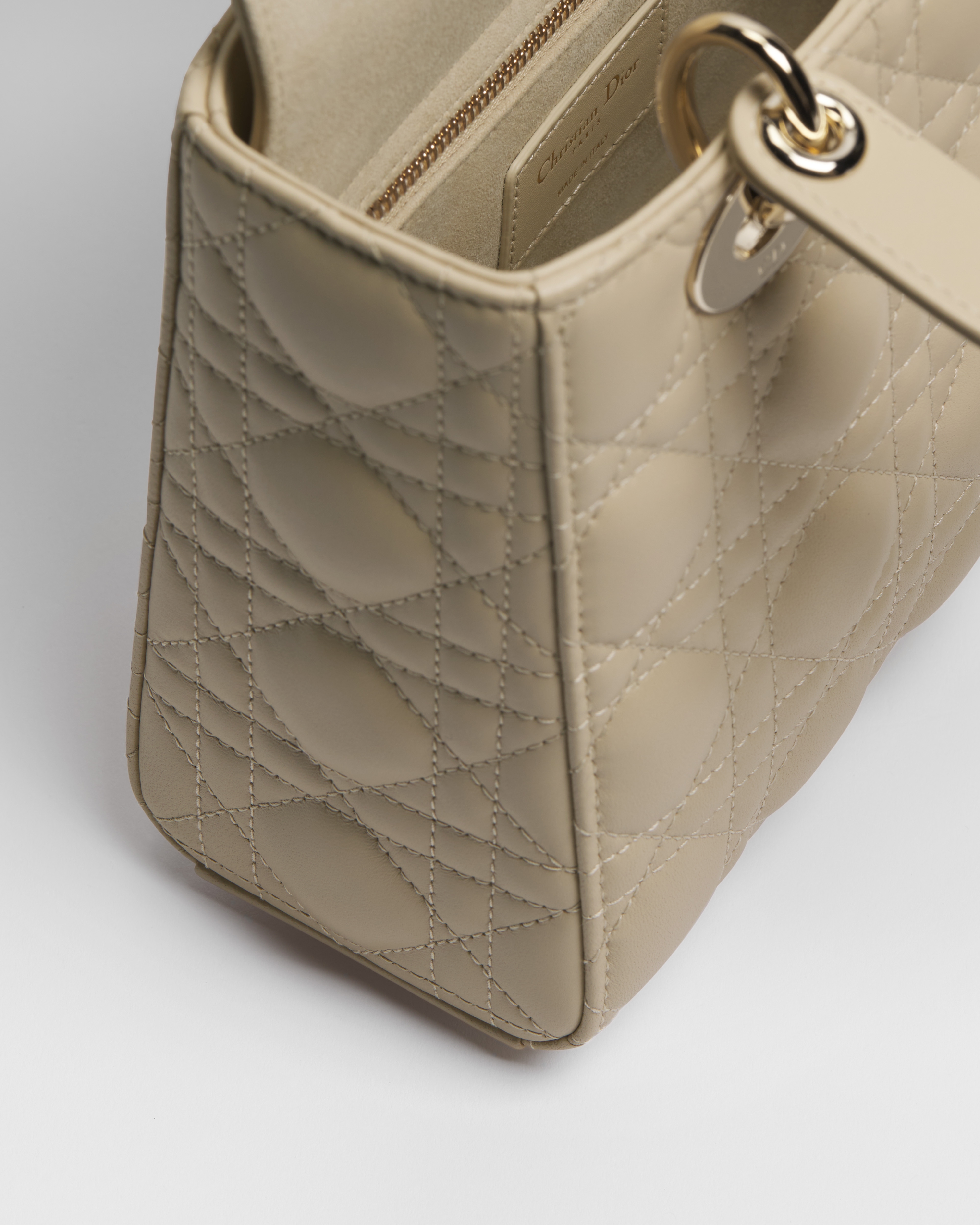 Small Lady Dior Bag with Strap Trench Cannage Lambskin E06