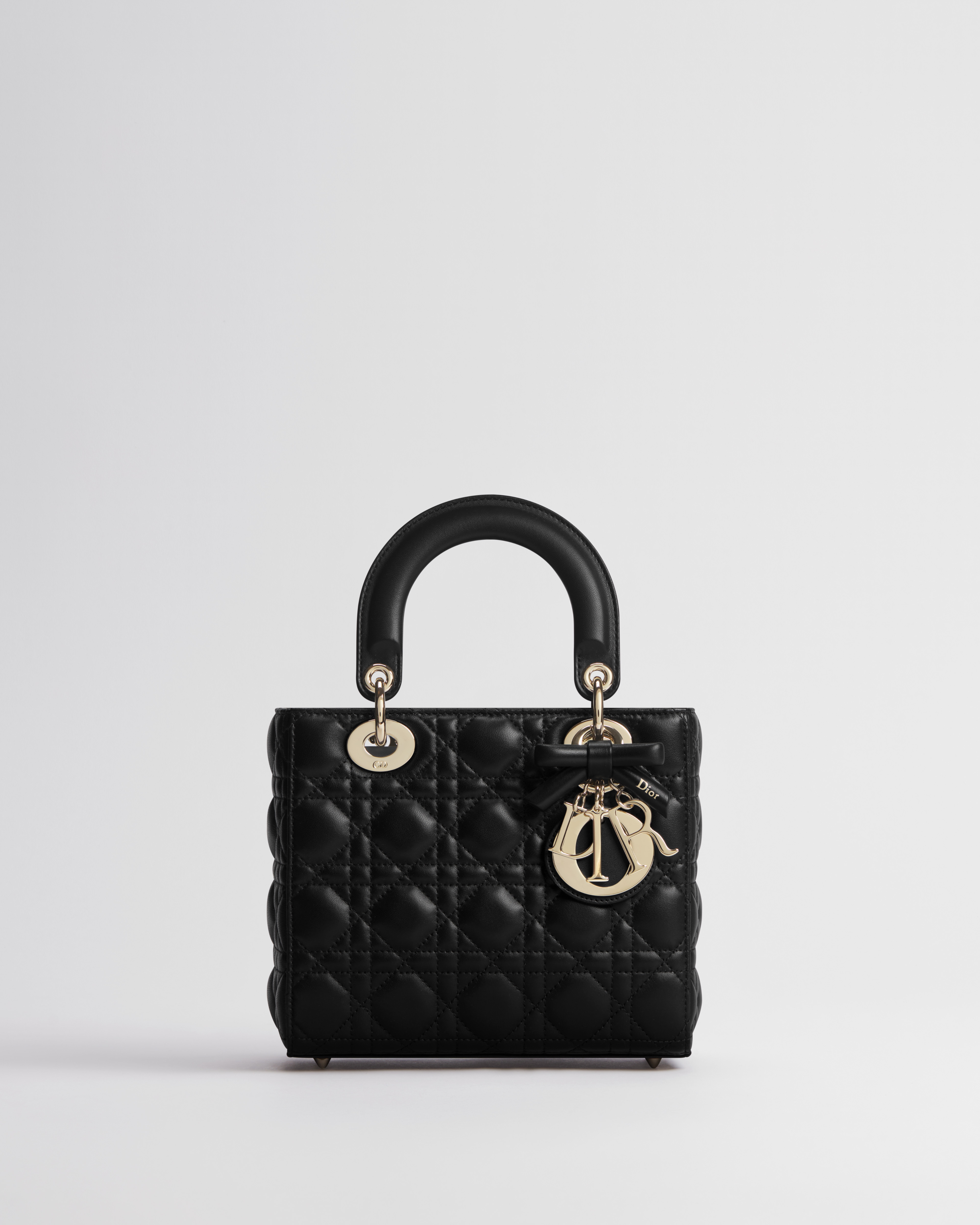 Small Lady Dior Bag with Strap Black Cannage Lambskin E01