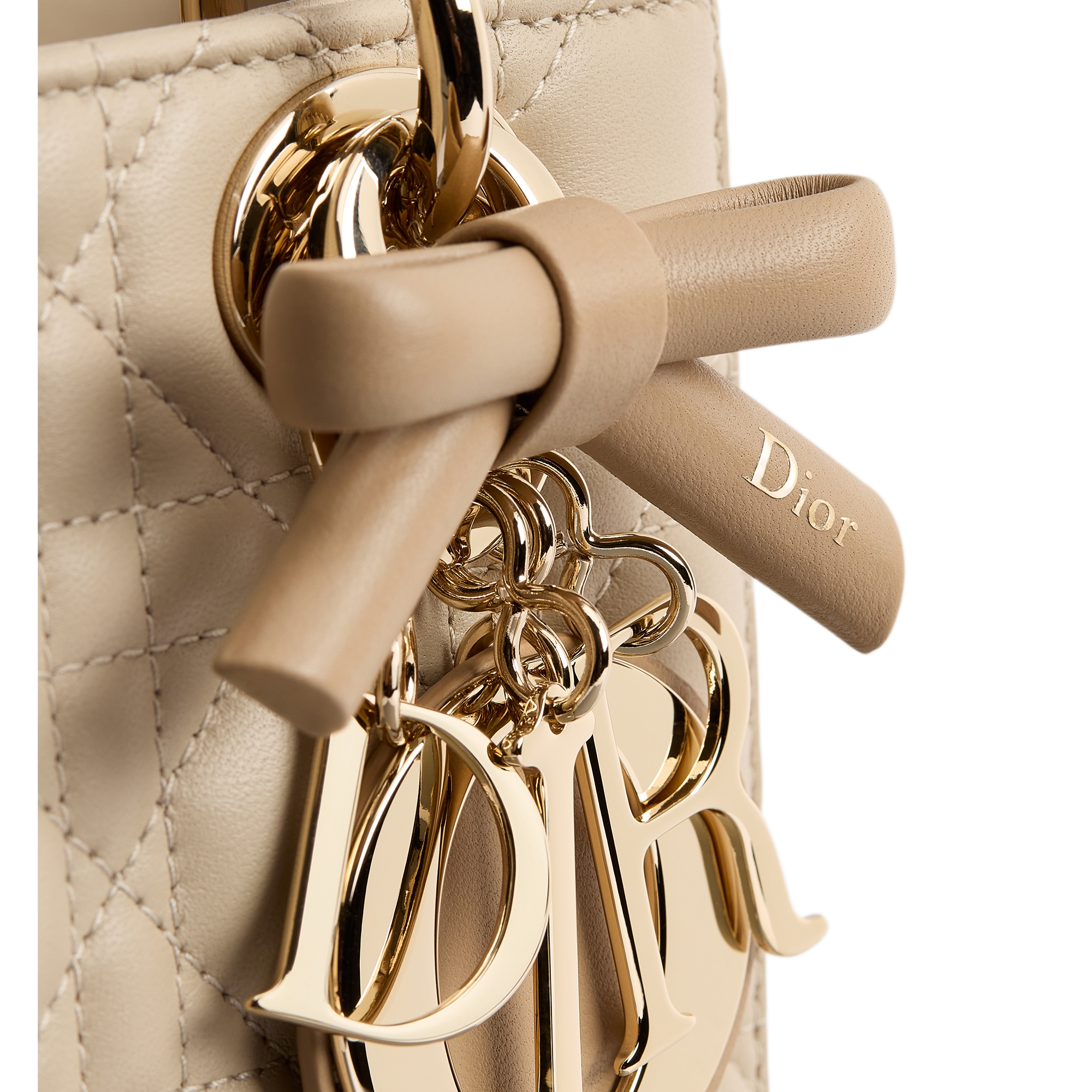 Small Lady Dior Bag with Strap Trench and Biscuit Cannage Lambskin E09