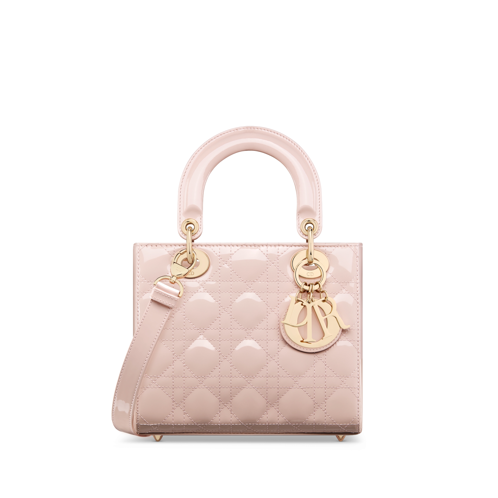 Small Lady Dior Bag Powder Pink Patent Cannage Calfskin DIOR