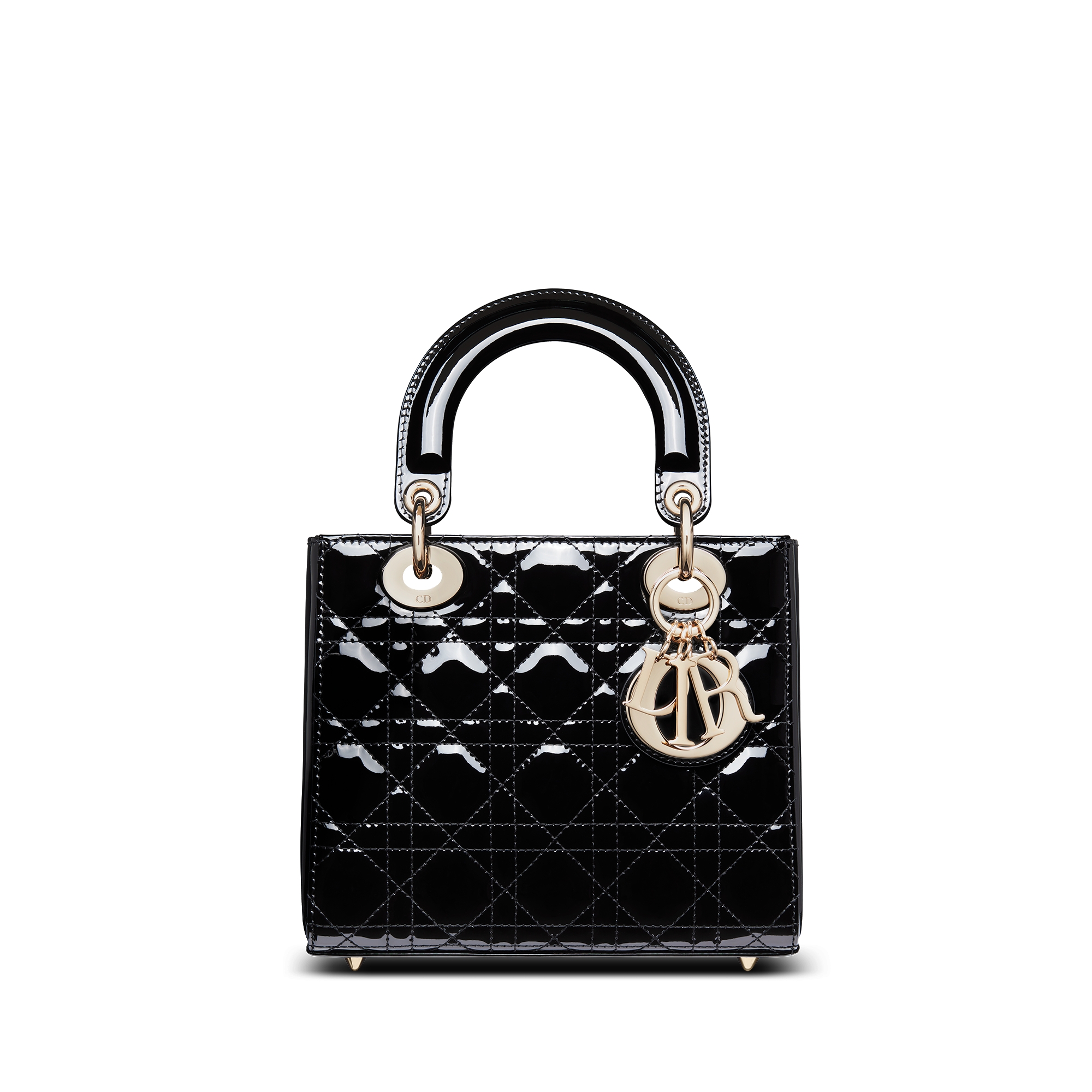 Lady Dior 小型包 黑色漆面 Cannage 籐格紋小牛皮 E10