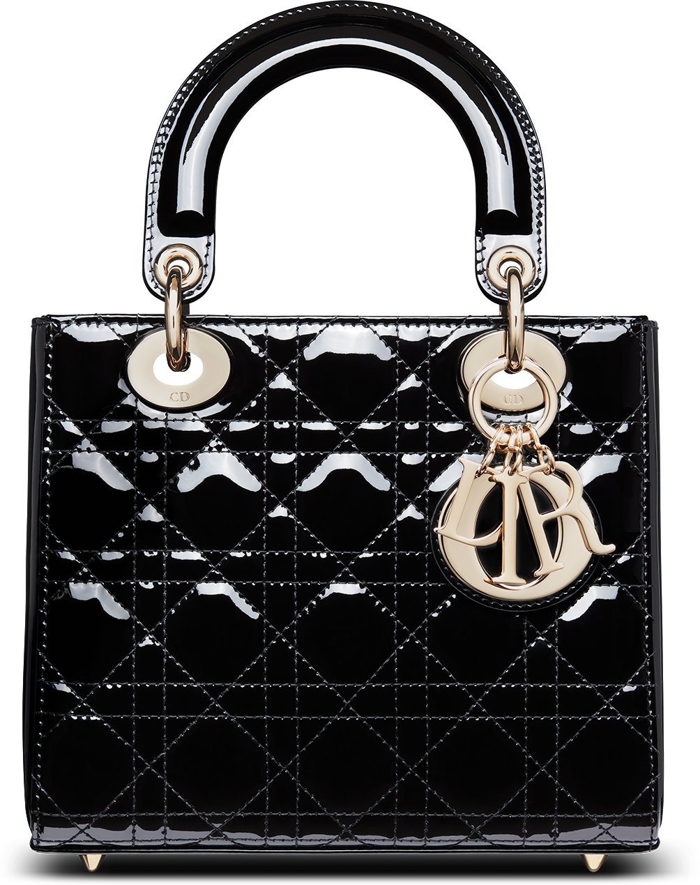 Small Lady Dior Bag Black Patent Cannage Calfskin DIOR