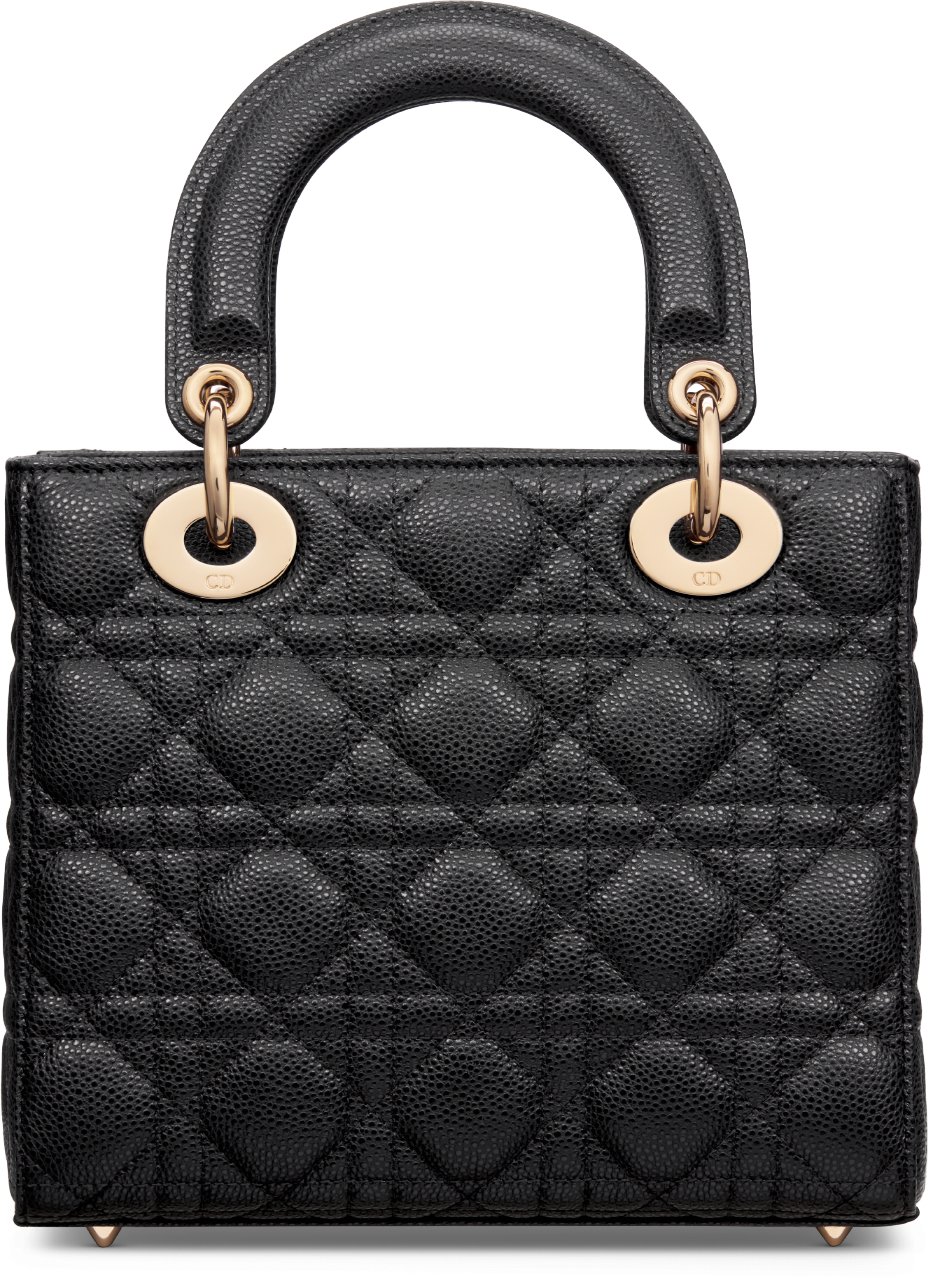 Small Lady Dior Bag Black Cannage Grained Calfskin DIOR