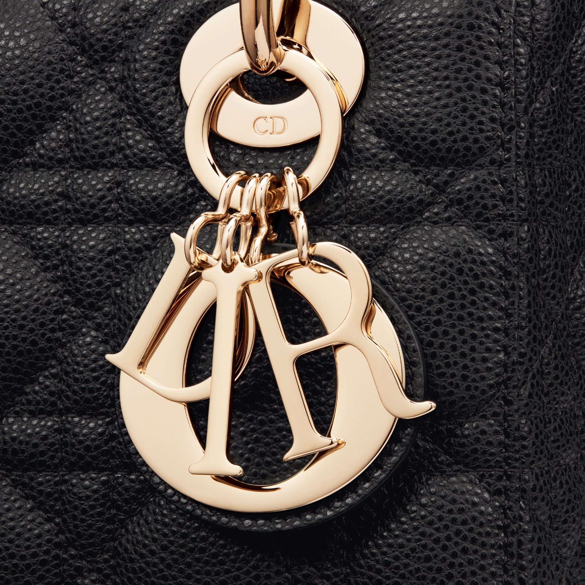 Small Lady Dior Bag Black Cannage Grained Calfskin DIOR